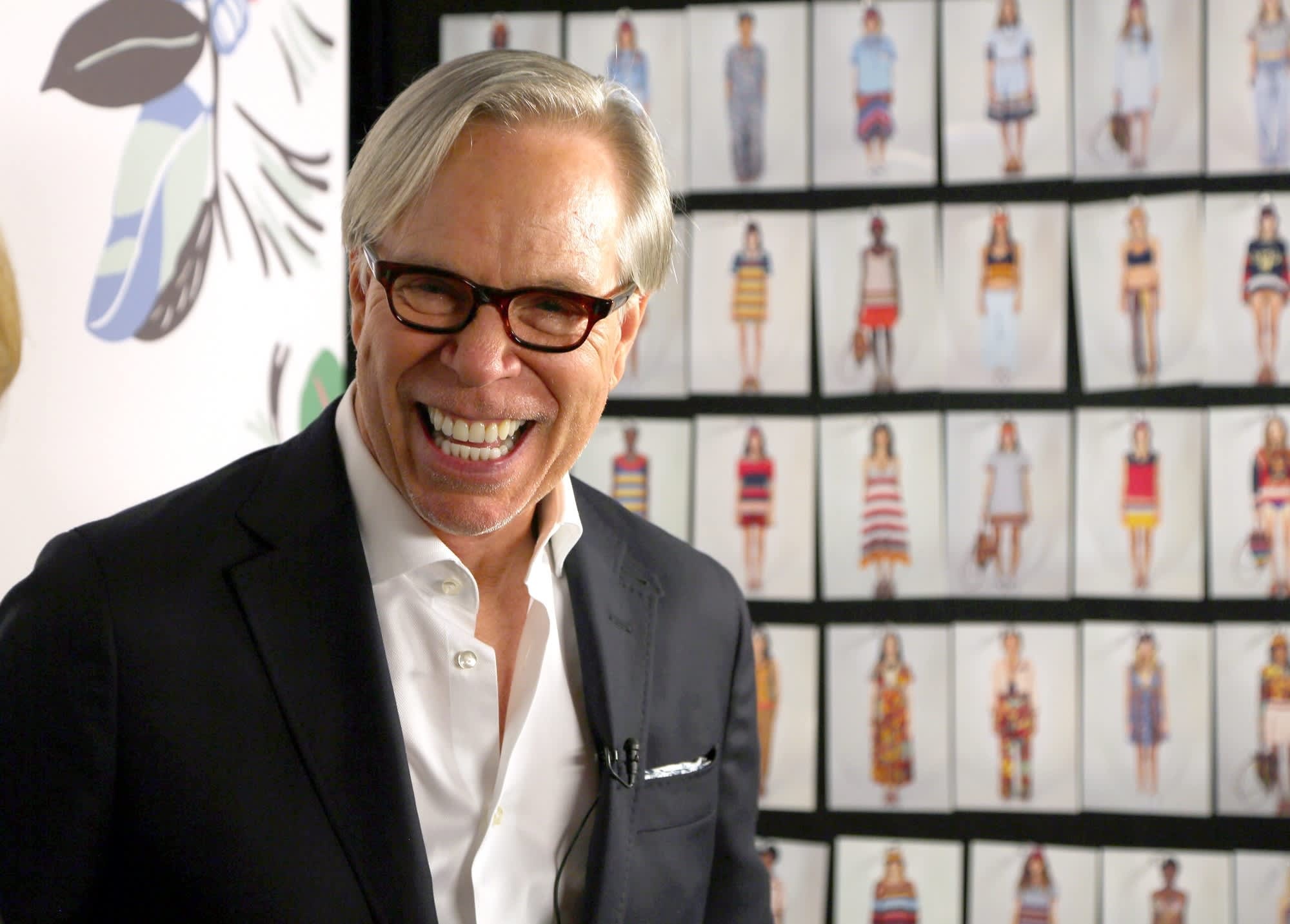 Tommy Hilfiger: The fashion guru of the 1990s, Built his brand, using his signature red, white and blue tag. 2000x1440 HD Background.