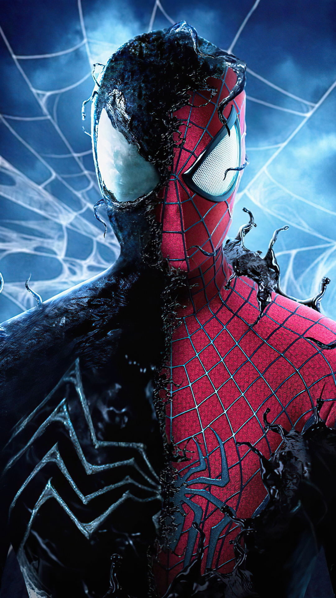 Spider-Man with the symbiote, 4K iPhone 7, HD wallpapers images, 1080x1920 Full HD Phone