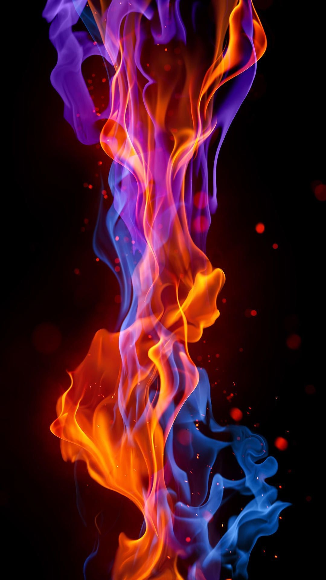 Flaming iPhone wallpapers, Dynamic heat waves, Fiery glow, Vivid color palette, Captivating flames, 1080x1920 Full HD Phone