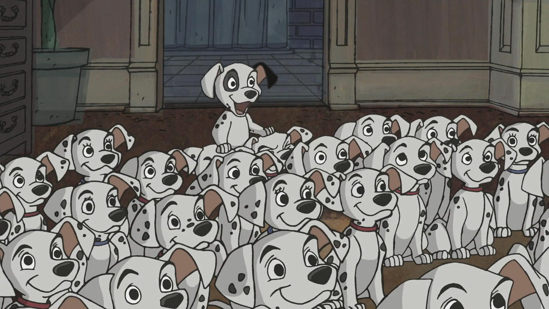 One Hundred and One Dalmatians: When a litter of dalmatian puppies are abducted by the minions of Cruella De Vil, the parents must find them before she uses them for a diabolical fashion statement. 1920x1080 Full HD Wallpaper.