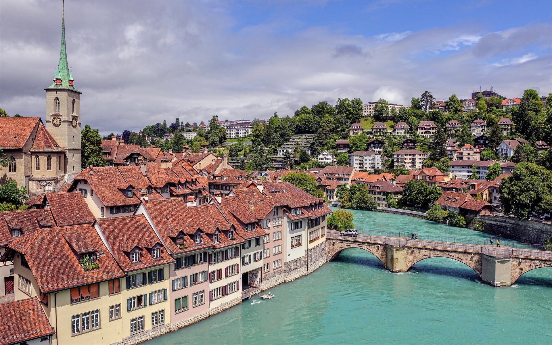 River Aare in Switzerland, Bern's beauty, Scenic wallpapers, Tranquil backgrounds, 1920x1200 HD Desktop