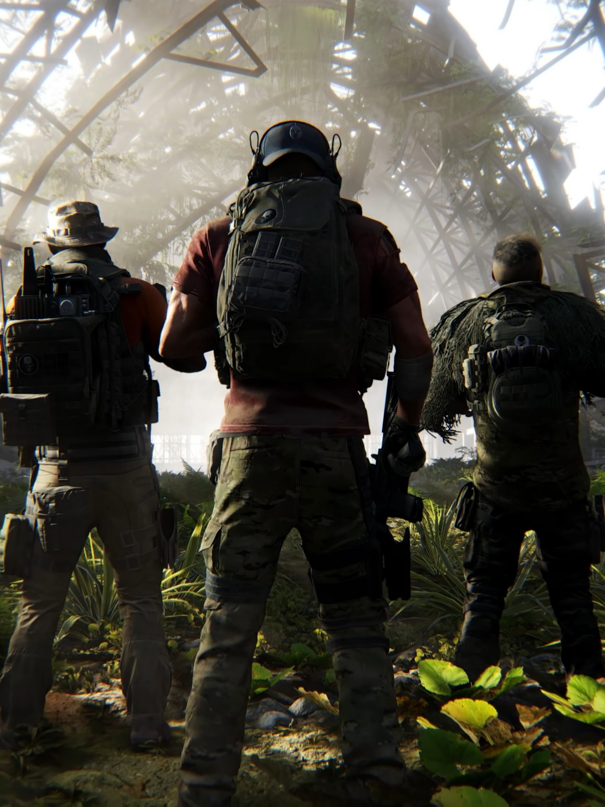 Ghost Recon: Wildlands: The team led by support gunner Nomad, Weaver, Midas, An open-world video game by Ubisoft. 2050x2740 HD Background.