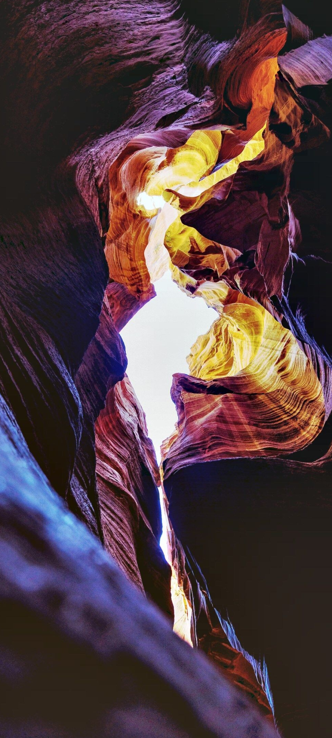 Geology: A long narrow channel or drainageway with sheer rock walls, Slot canyon. 1080x2400 HD Wallpaper.