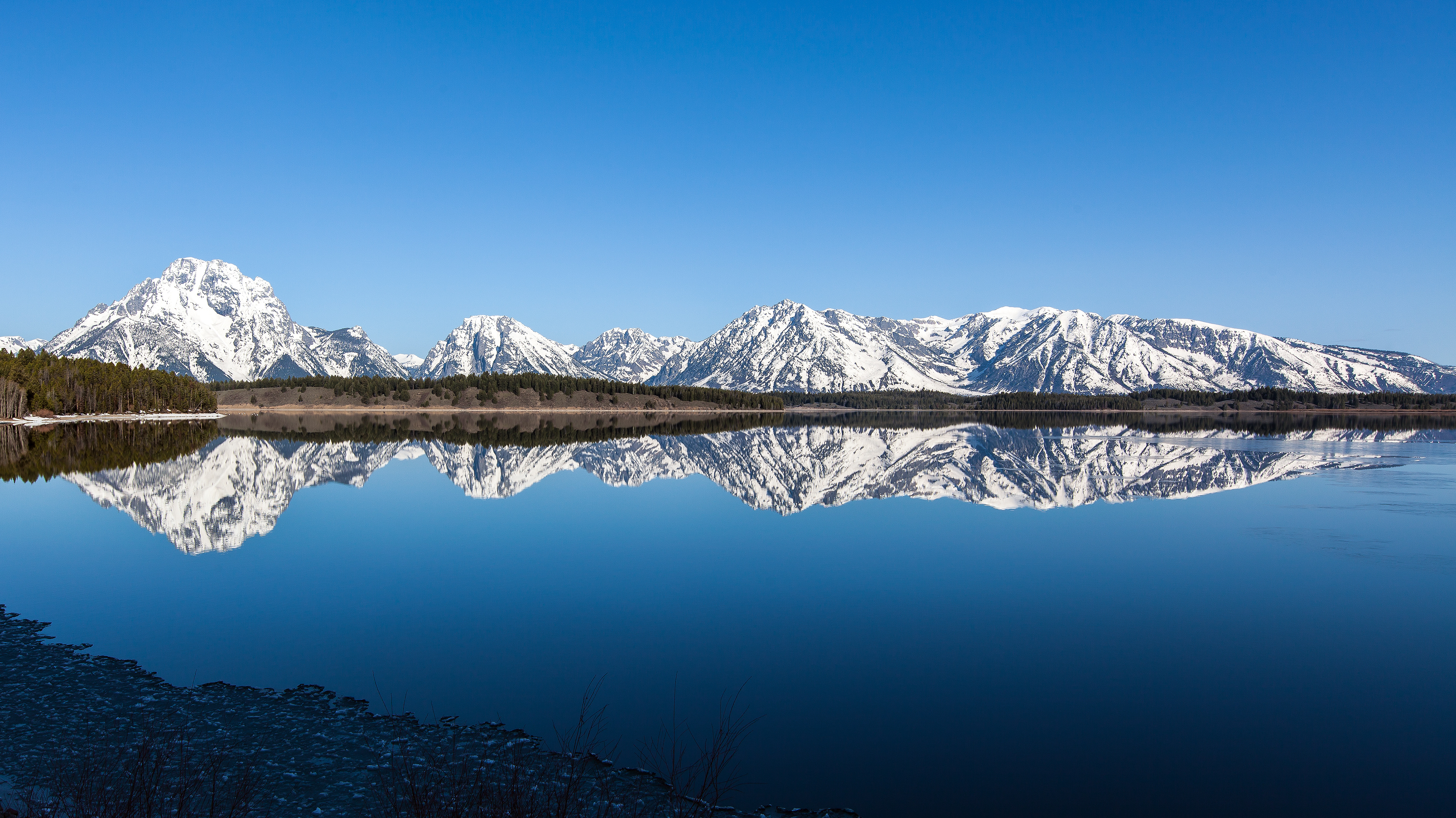 Grand Teton National Park, Calm blue, Laptop, 4K, 3840x2160 4K Desktop