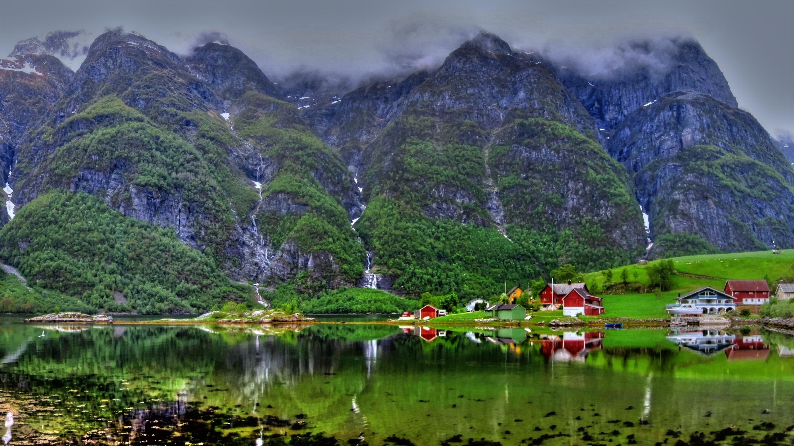 Norwegian Fjords, Scenic wallpapers, Nature's beauty, Norway landscapes, 2560x1440 HD Desktop