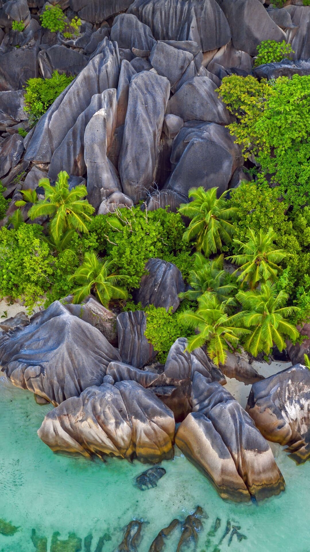 Geology: Landscape, Anse Source d'Argent Beach, Seychelles, Tropical island. 1080x1920 Full HD Wallpaper.