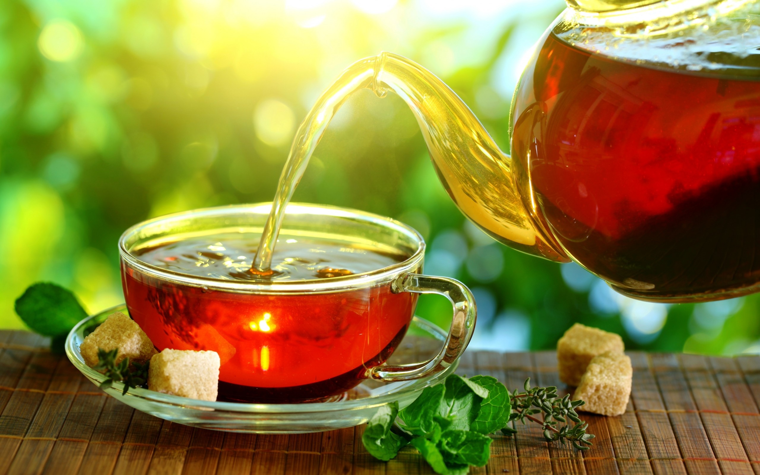 Tea: A vessel with a spout and a handle in which herbs are brewed, Teapot, Cup. 2560x1600 HD Background.