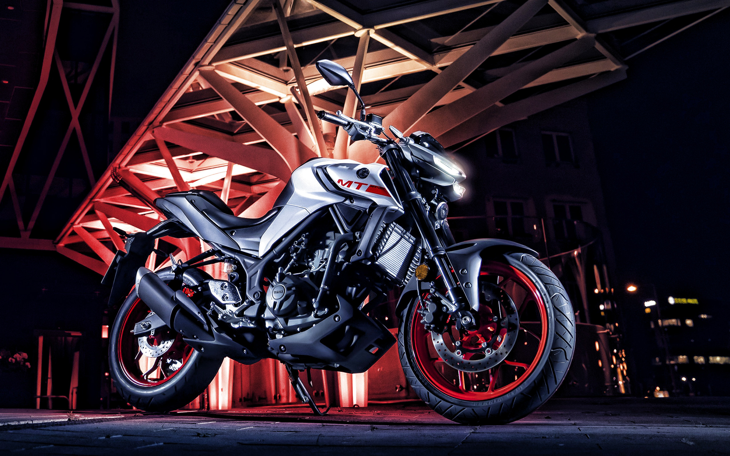Yamaha MT-03, Ice fluo color, Stunning front view, HD wallpapers, 2560x1600 HD Desktop