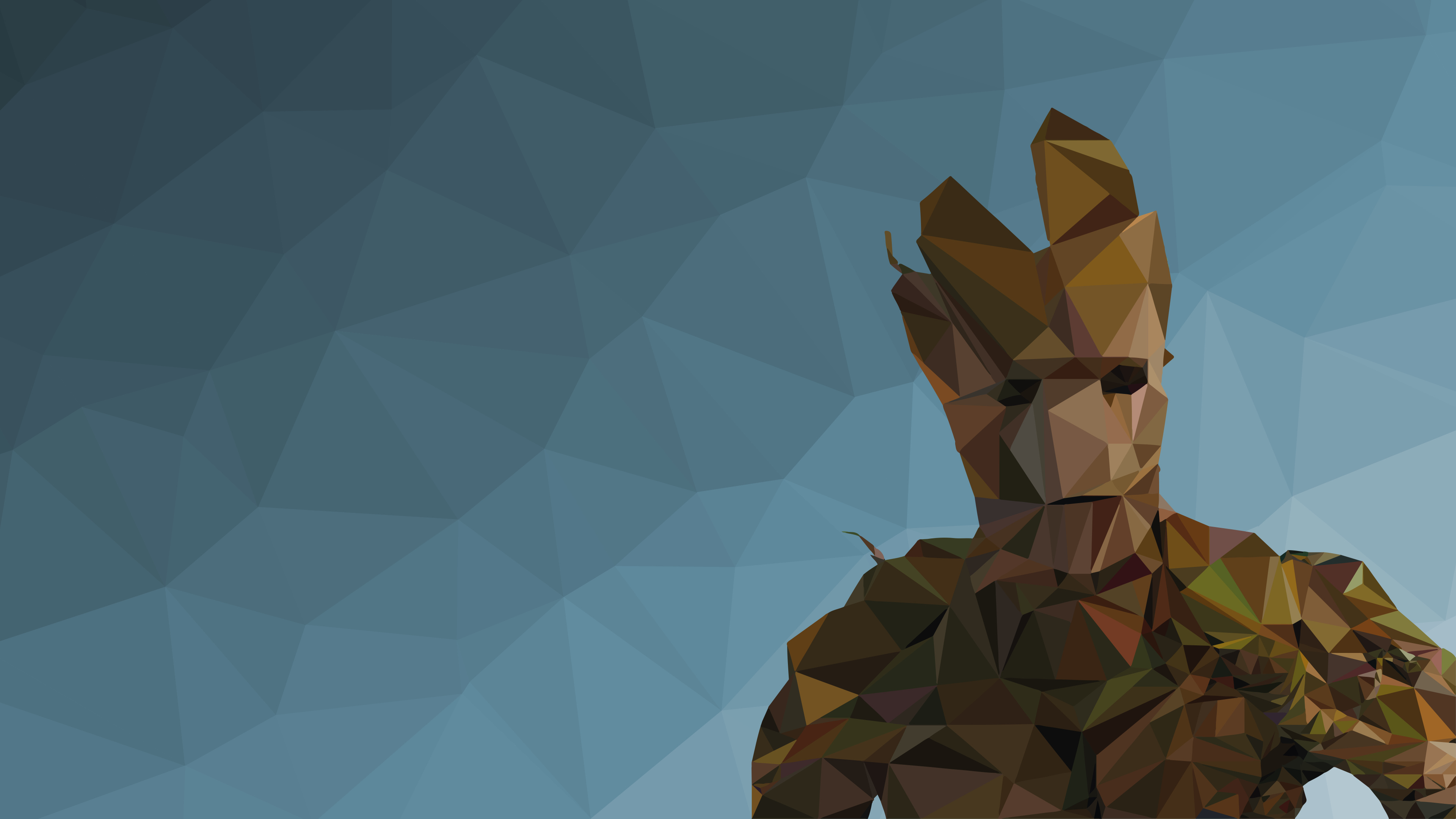 Groot, Guardians of the Galaxy, Digital art, Polygon art, 3840x2160 4K Desktop