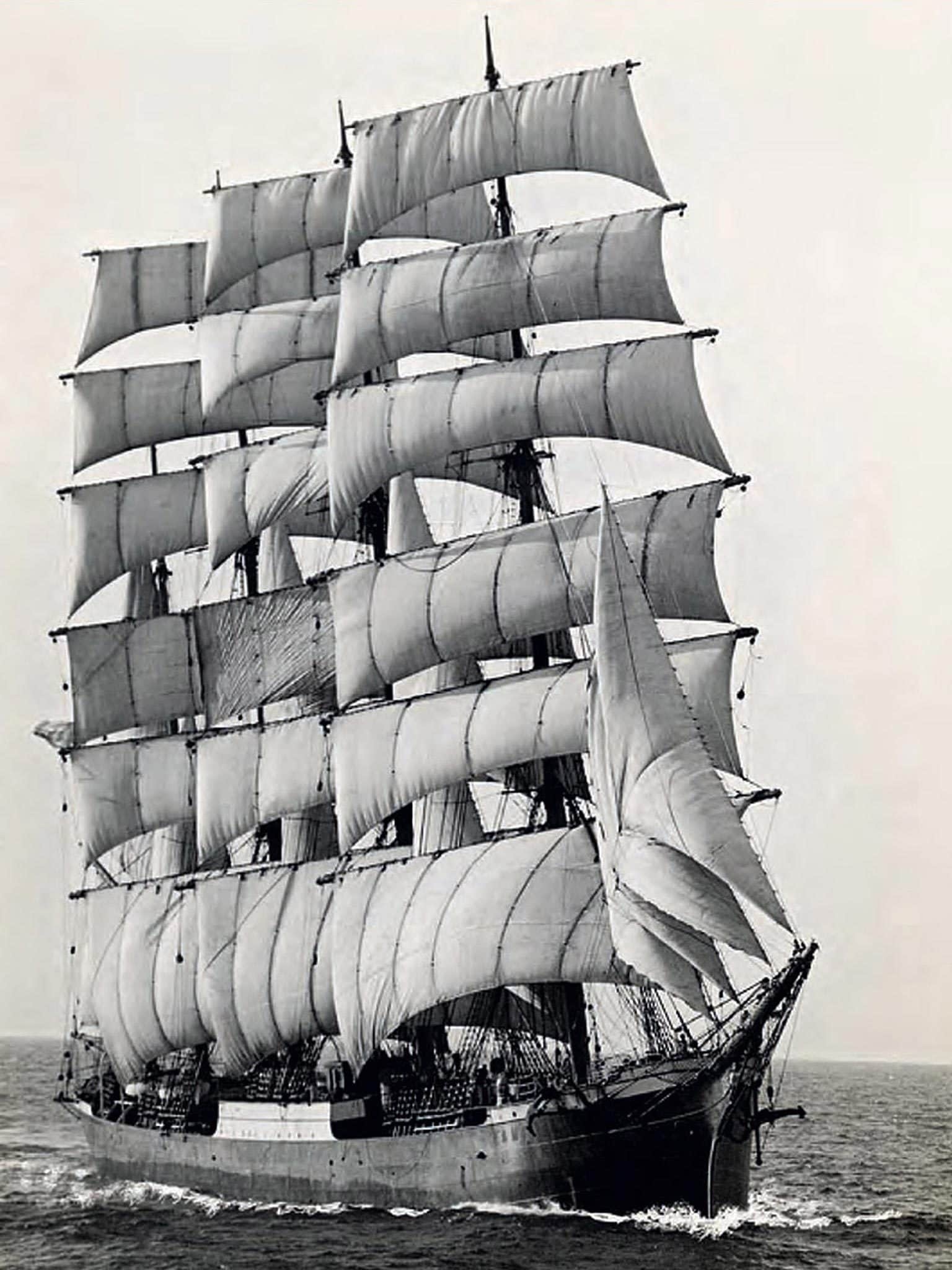 Windjammer: Pamir, A four-masted barque, One of the famous Flying P-Liner sailing ships of the German shipping company. 1540x2050 HD Background.