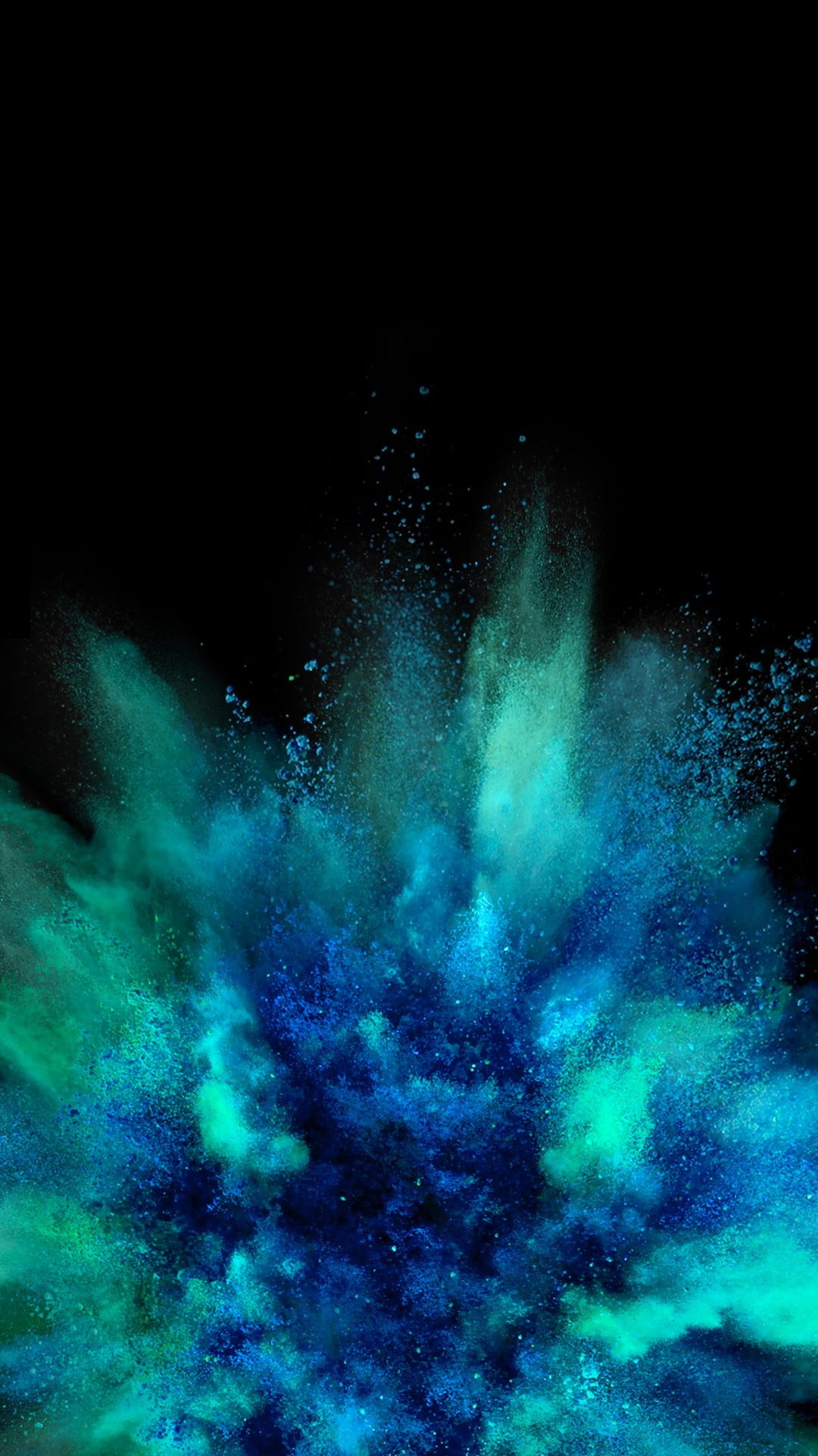 Teal and blue powders, Vibrant colors, Artistic display, Abstract wallpaper, 1080x1920 Full HD Phone
