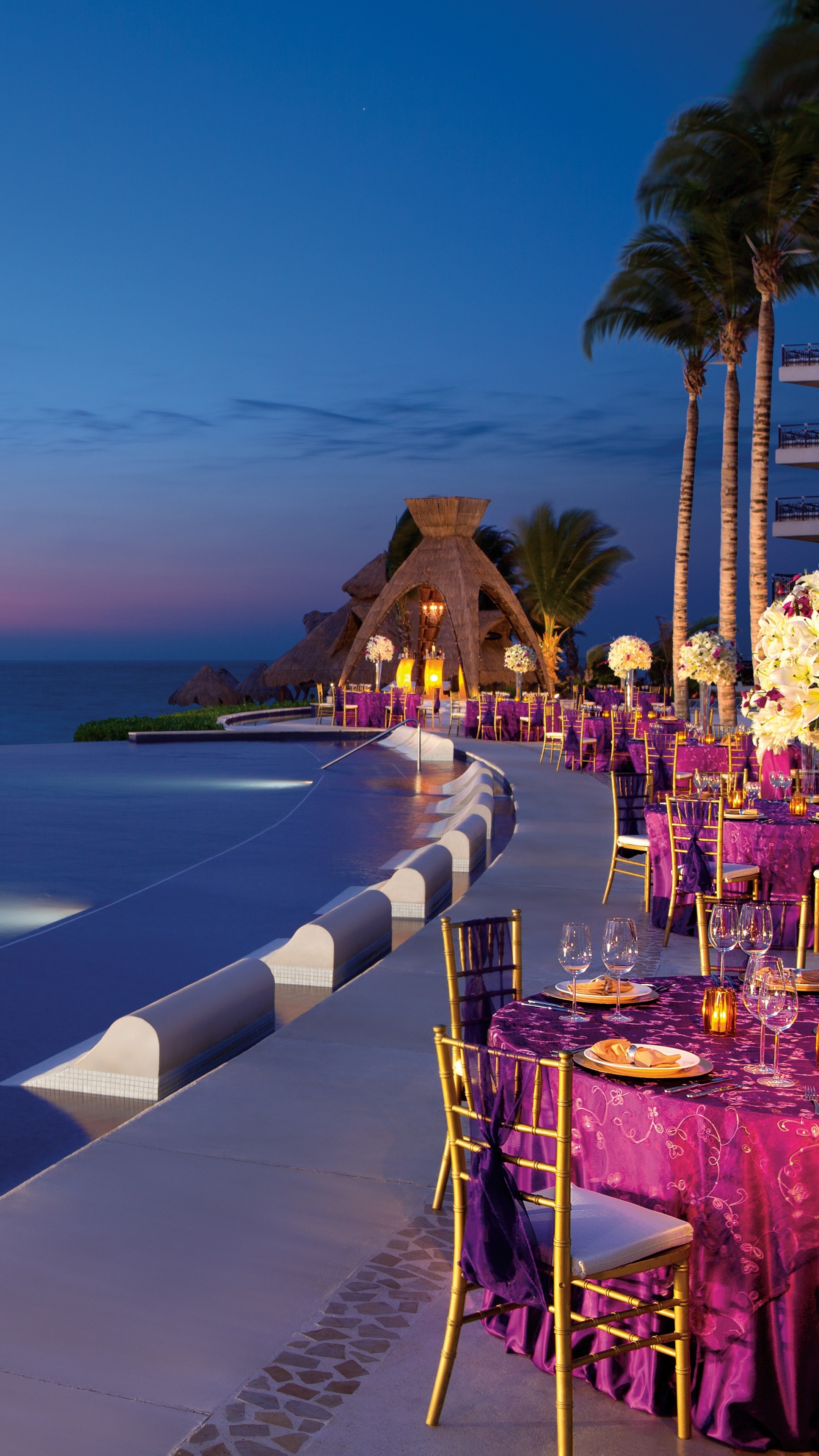 Dreams Riviera Cancun, Best hotels of 2017, Tropical paradise, Ocean sunset, 2160x3840 4K Handy