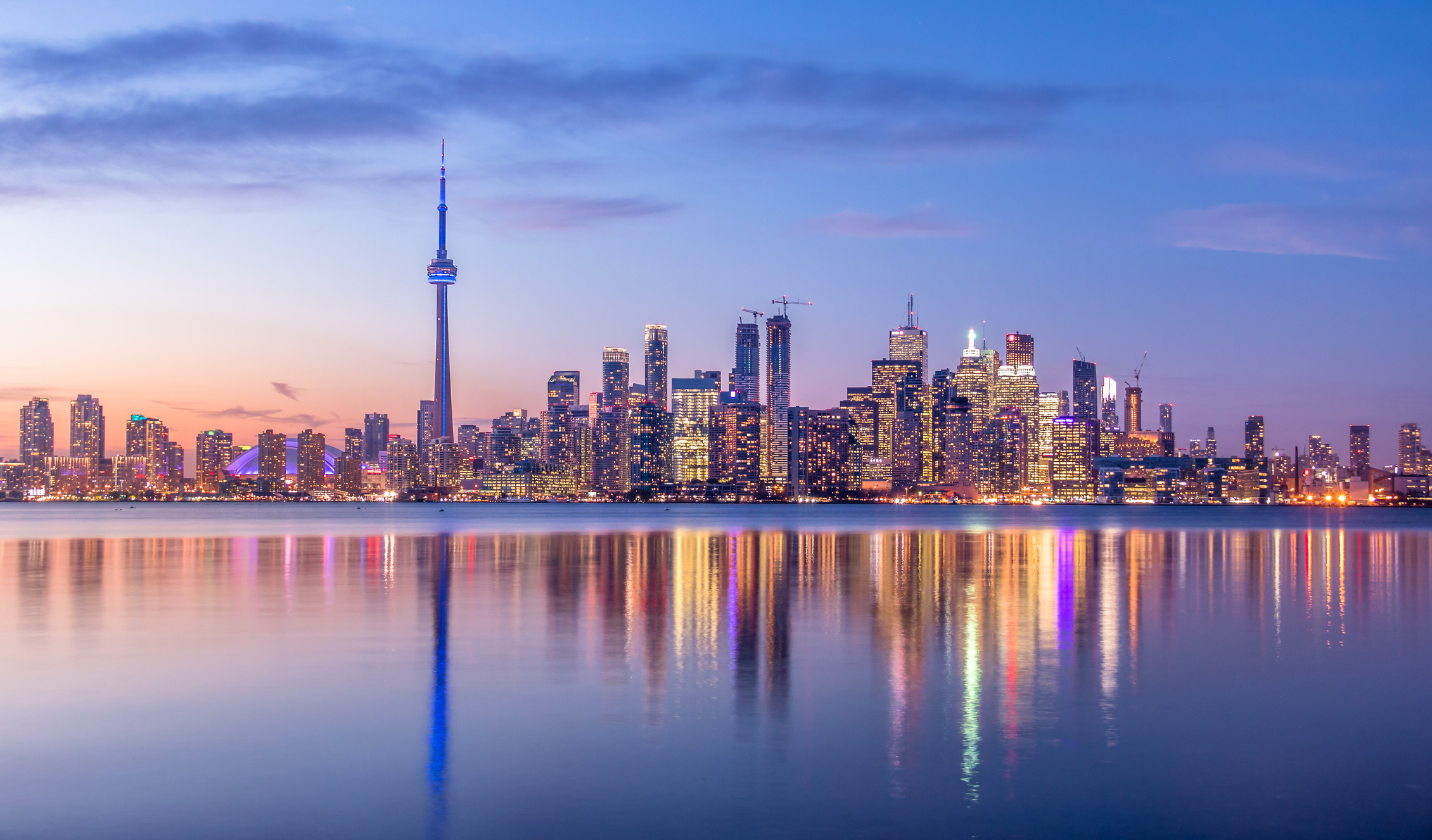 Toronto Skyline, Travels, Purple light, Heaps Estrin, 2260x1330 HD Desktop