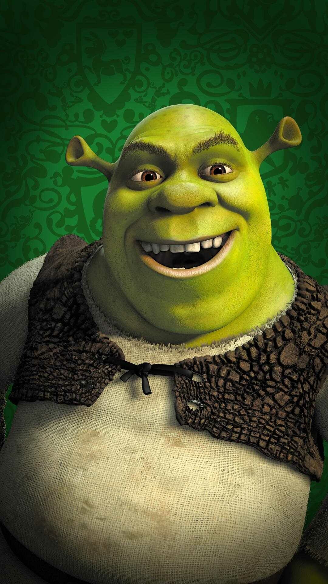 Shrek: The titular character of the franchise, An ogre. 1080x1920 Full HD Background.