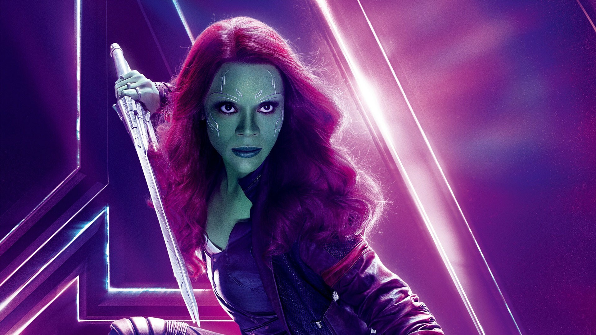 Zoe Saldana, Prominente Schauspielerin, Gamora, Avengers Endgame, 1920x1080 Full HD Desktop