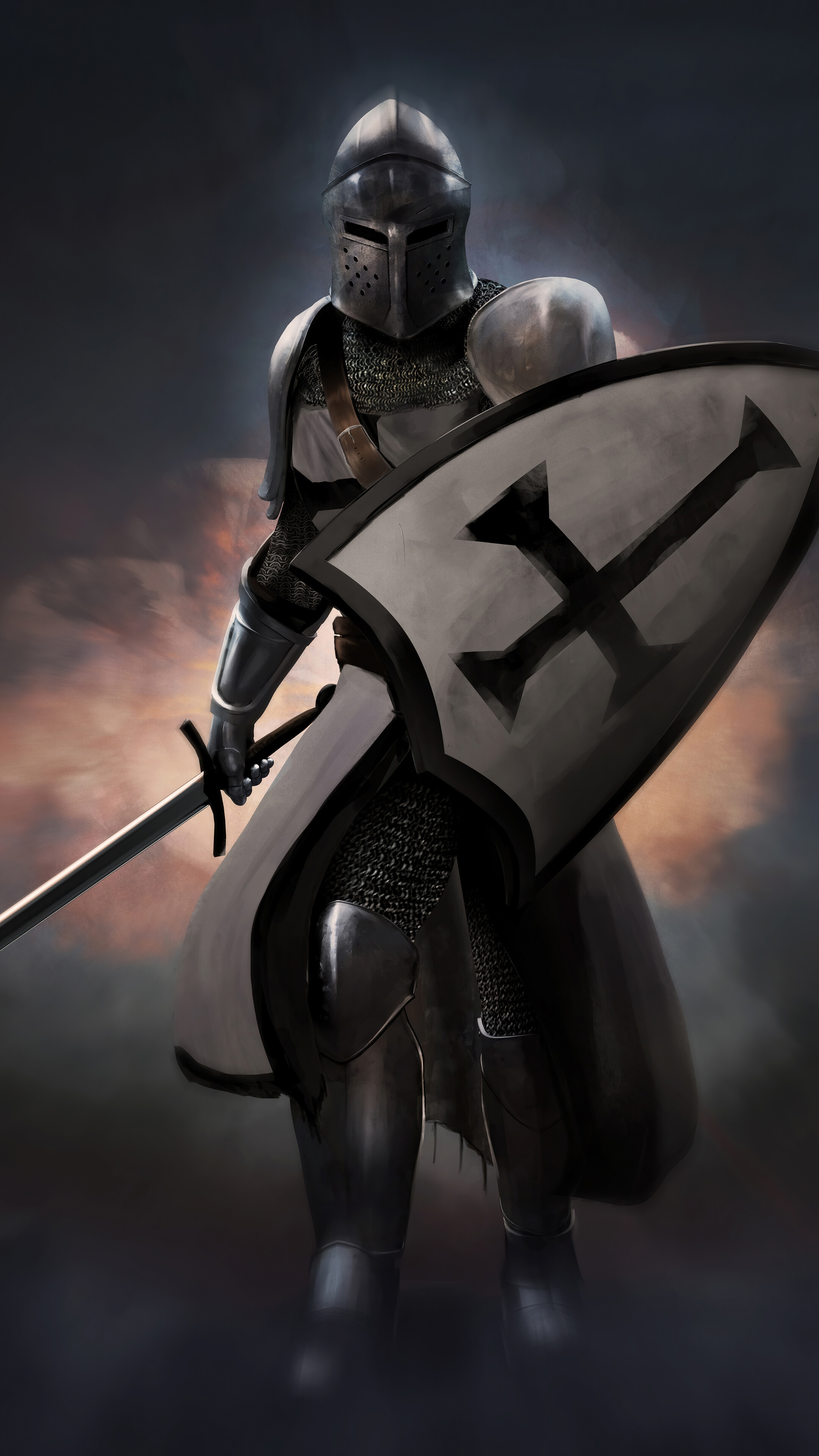 Knight: Knighthood, Warrior, Medieval soldier. 2160x3840 4K Wallpaper.