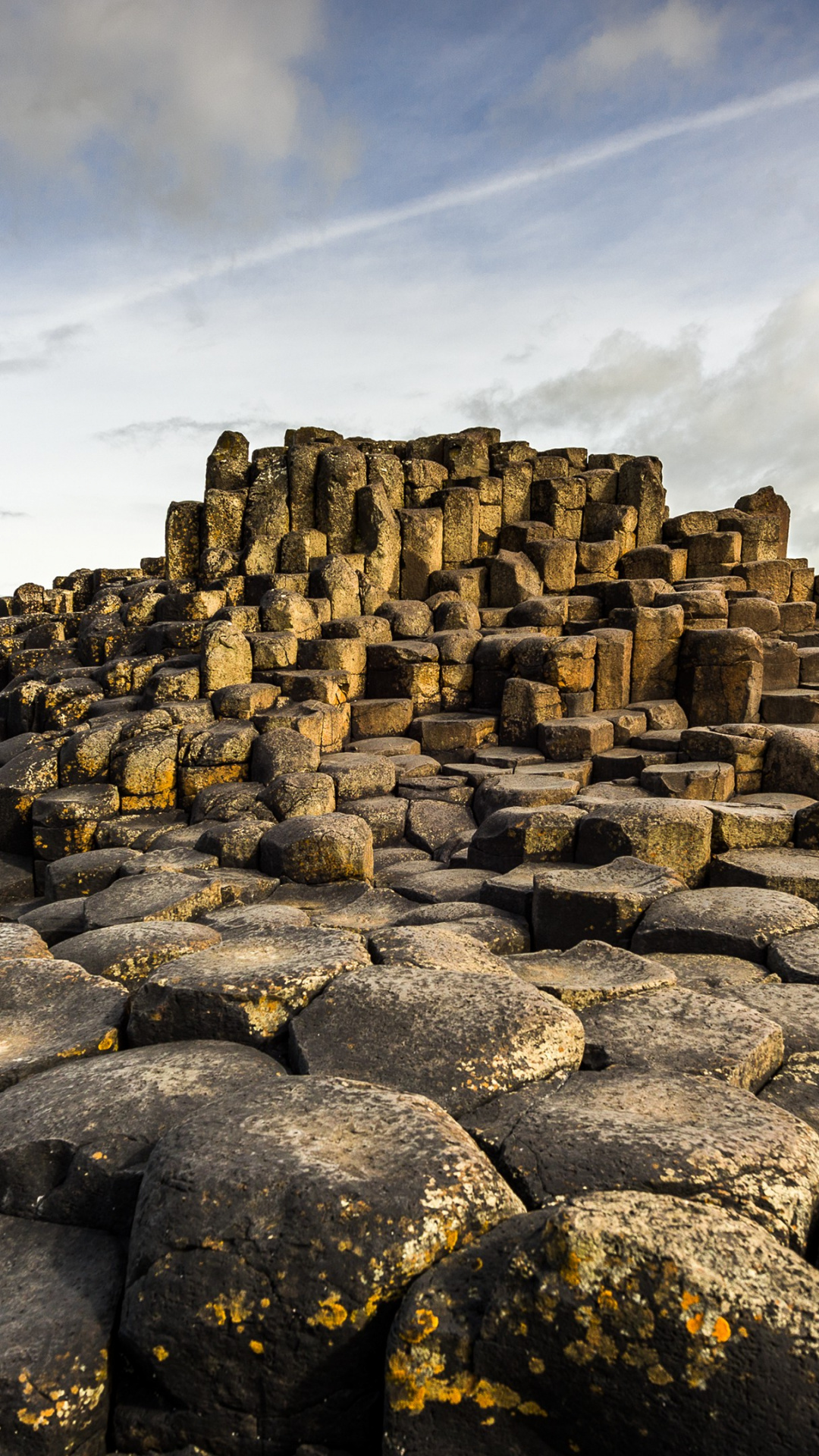 Landscape, Ireland, Rock formation, Giants Causeway, 1080x1920 Full HD Phone