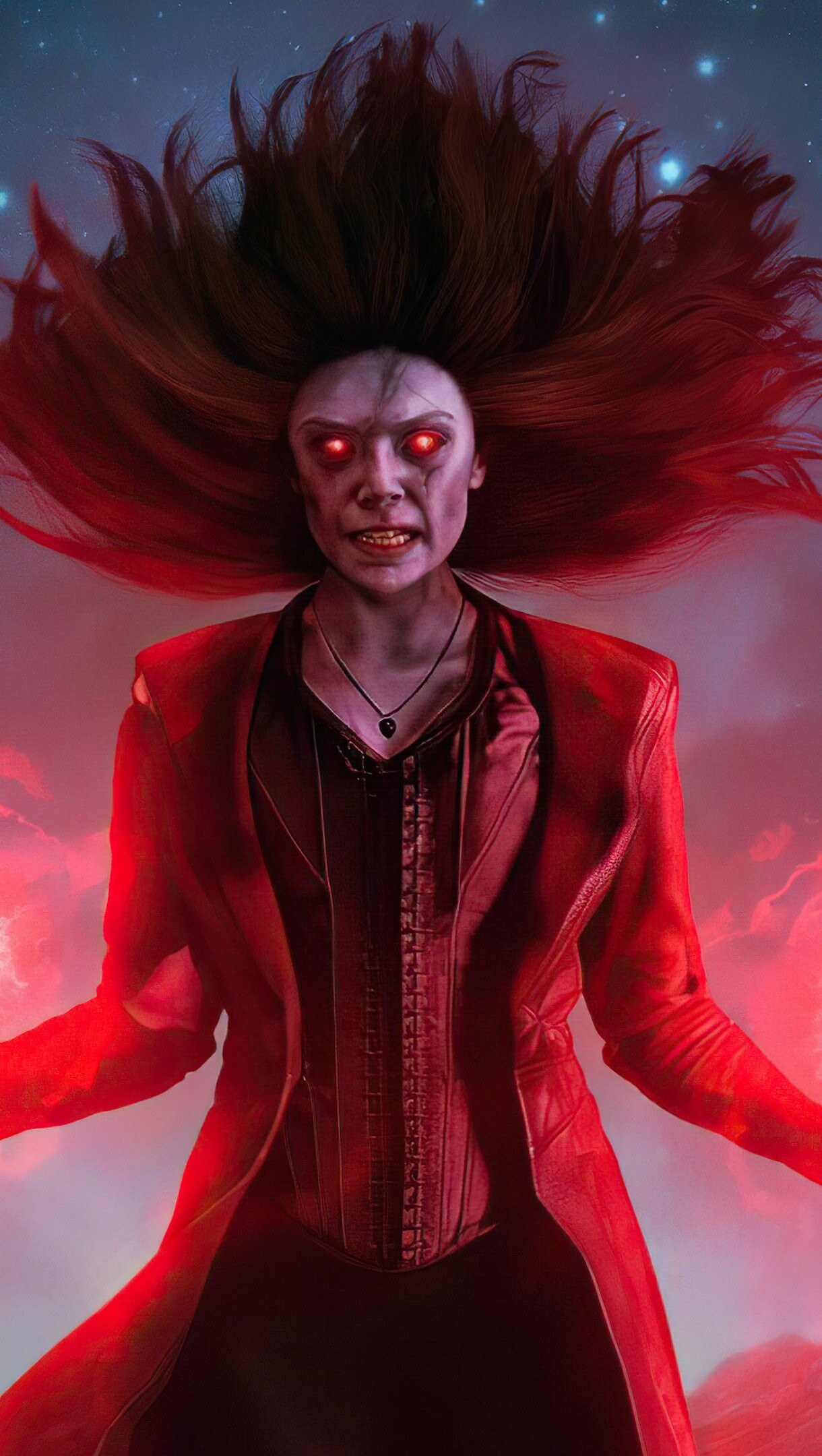 What If...?: Wanda Maximoff, Scarlet Witch, Zombie Bride, Goth Chick. 1220x2160 HD Background.