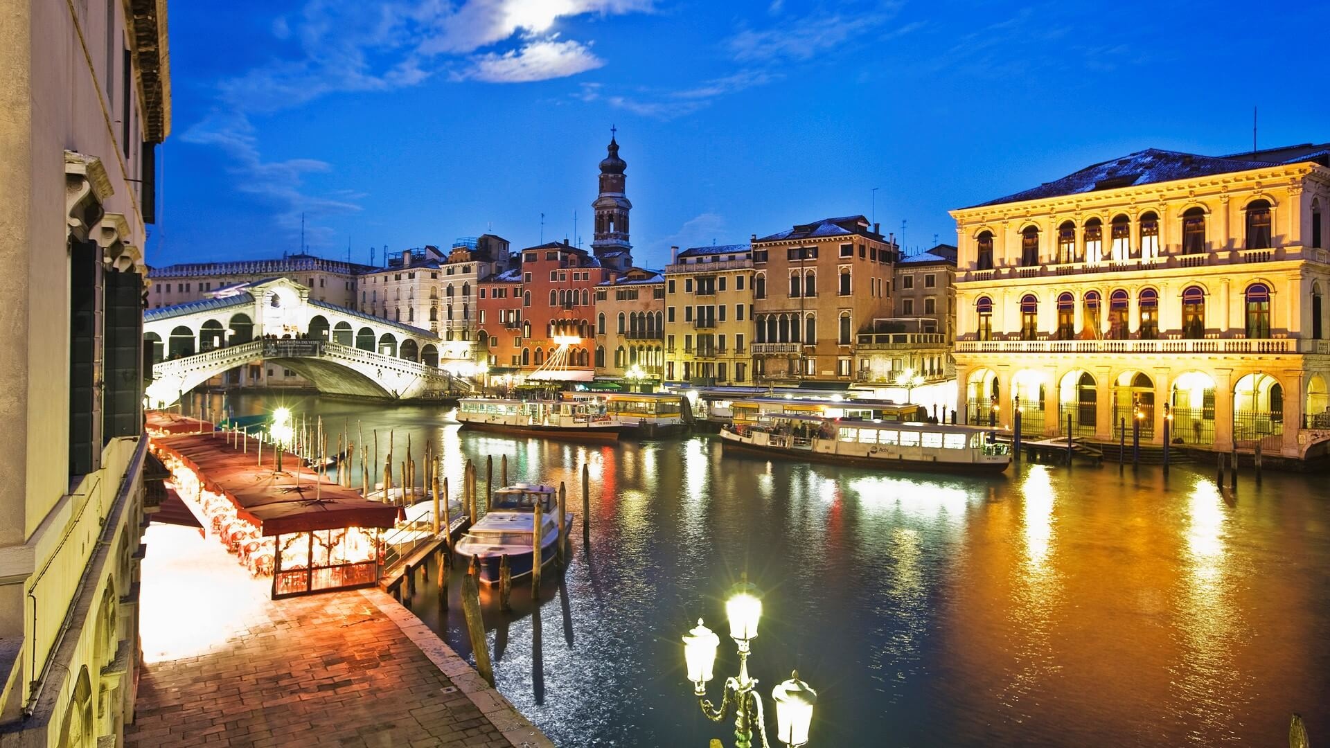 Grand Canal and Rialto Bridge, Venice Italy, KDE store, 1920x1080 Full HD Desktop