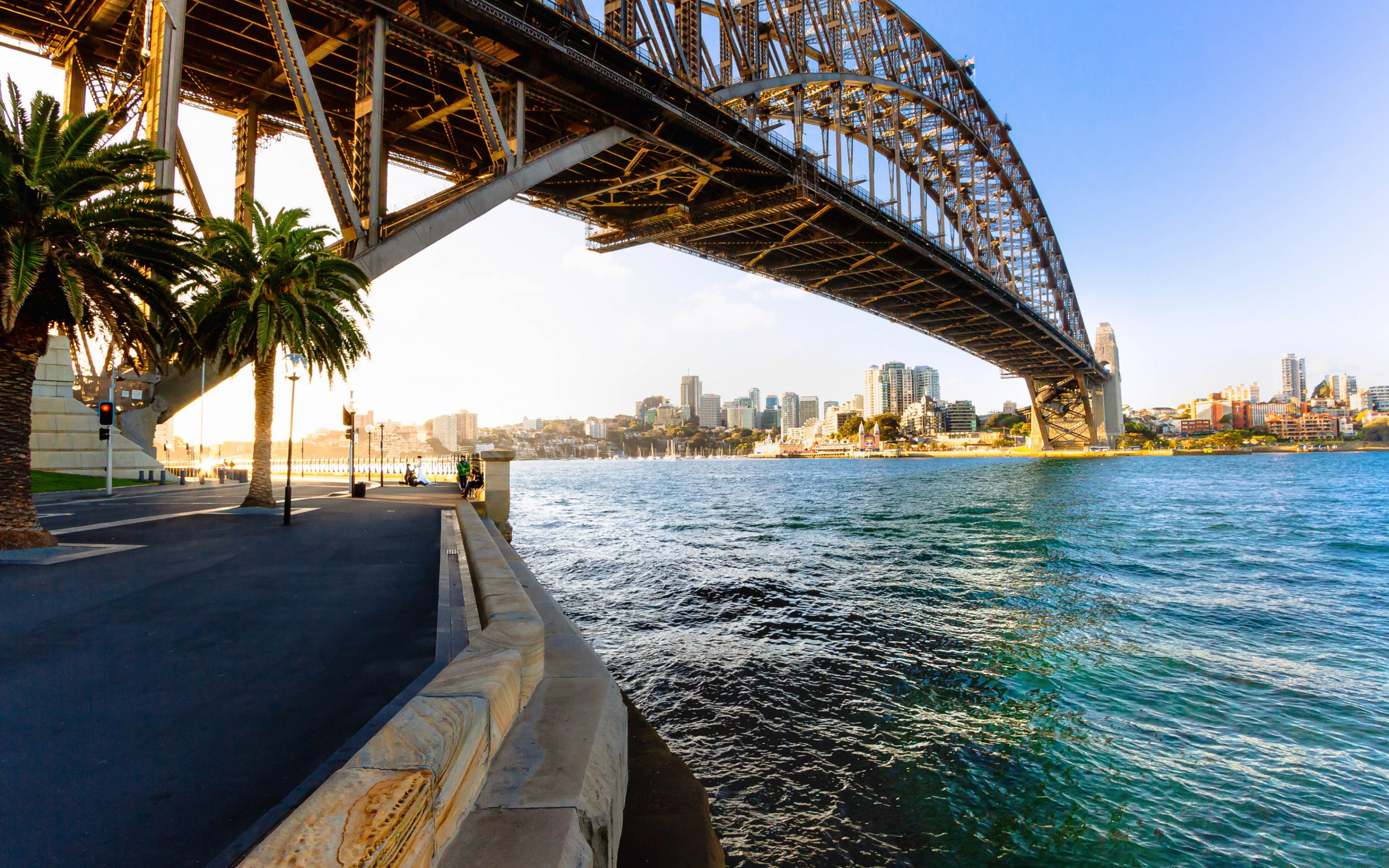 Abendansicht der Sydney Harbour Bridge und Port Jackson, 2880x1800 HD Desktop
