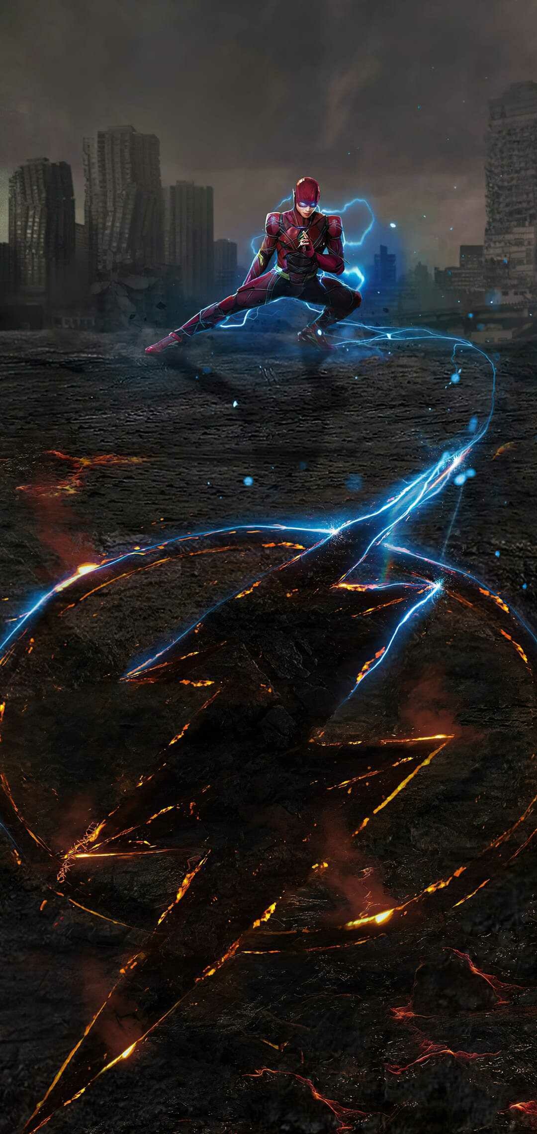 Flash (DC): A superhero fighting against evil using his super-speed, DCU. 1080x2280 HD Wallpaper.