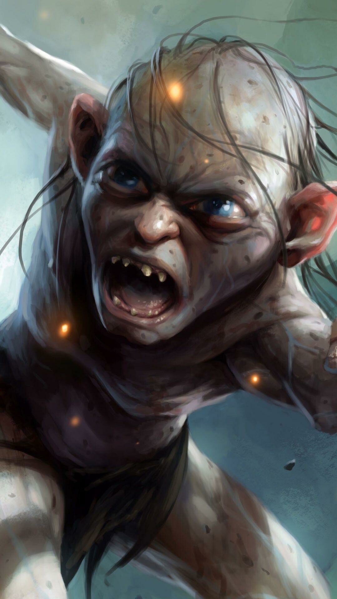 Gollum from Lord of the Rings, Memorable character portrayal, HD wallpapers, Middle-earth, 1080x1920 Full HD Phone