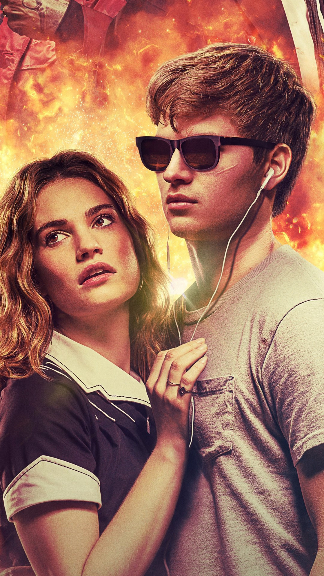Ansel Elgort, Baby Driver, Lily James, Wallpapers, 1080x1920 Full HD Phone