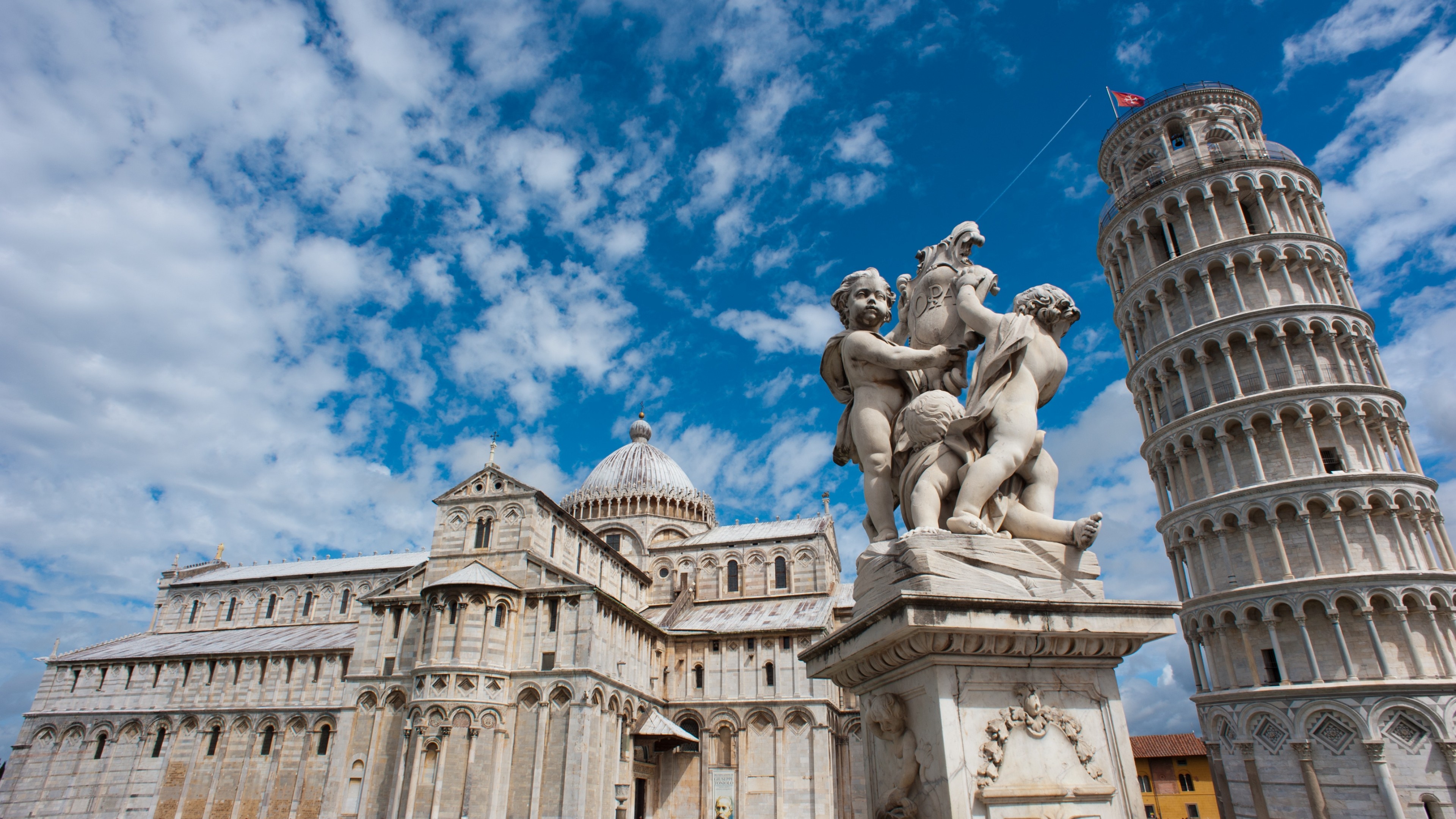 Leaning Tower of Pisa wallpaper, Architectural wonder, Travel inspiration, Italian heritage, 3840x2160 4K Desktop