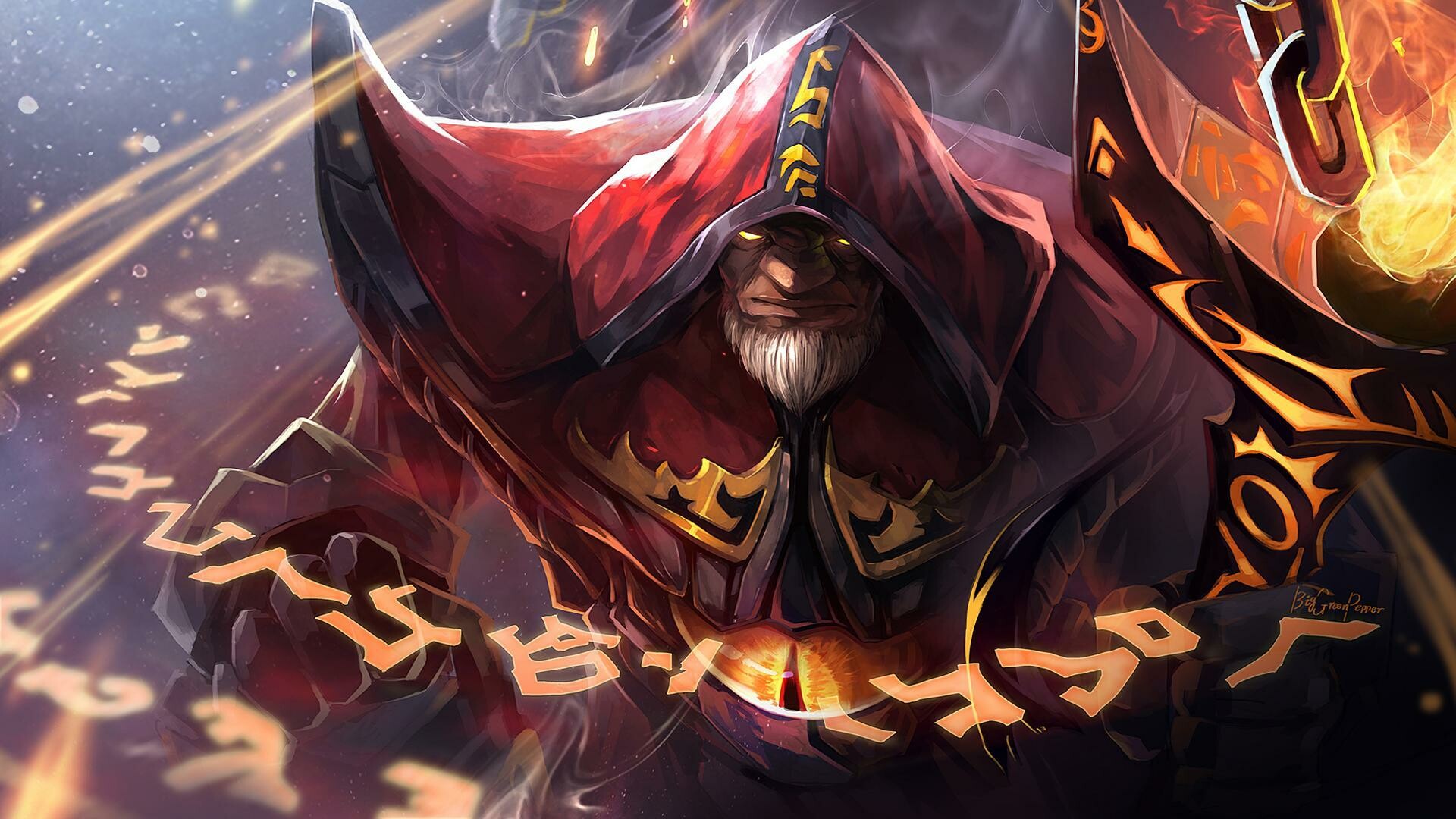 Dota 2: Warlock, Summons powerful demons to fight at his side. 1920x1080 Full HD Background.