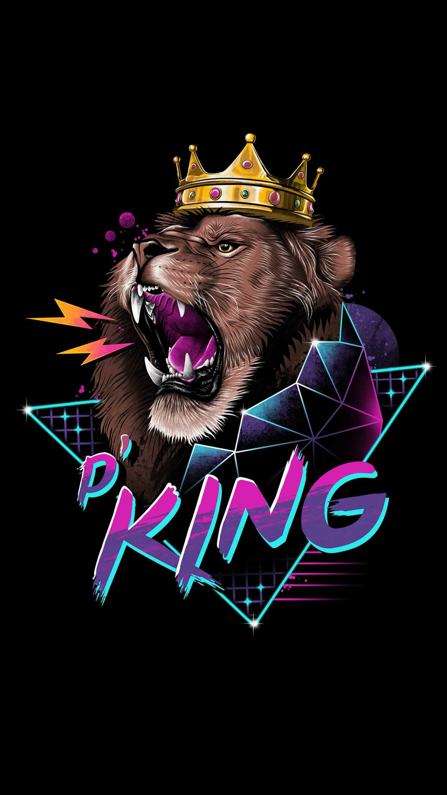 King, Lion, Crown, iPhone wallpaper, 1440x2560 HD Phone