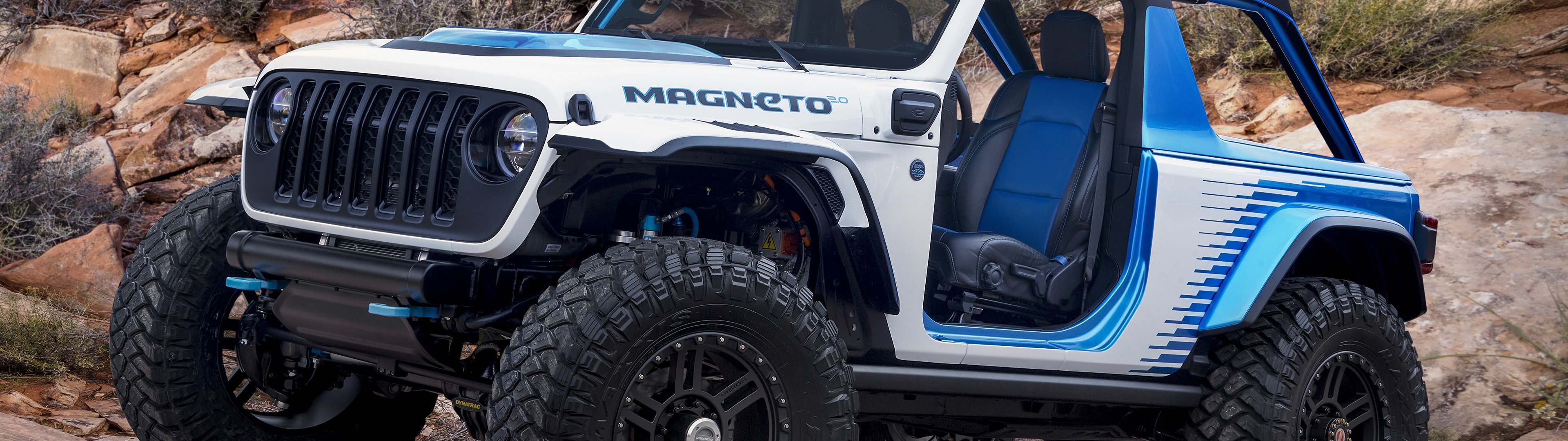 Jeep Magneto, Wrangler 4K wallpaper, Electric SUV, 3840x1080 Dual Screen Desktop