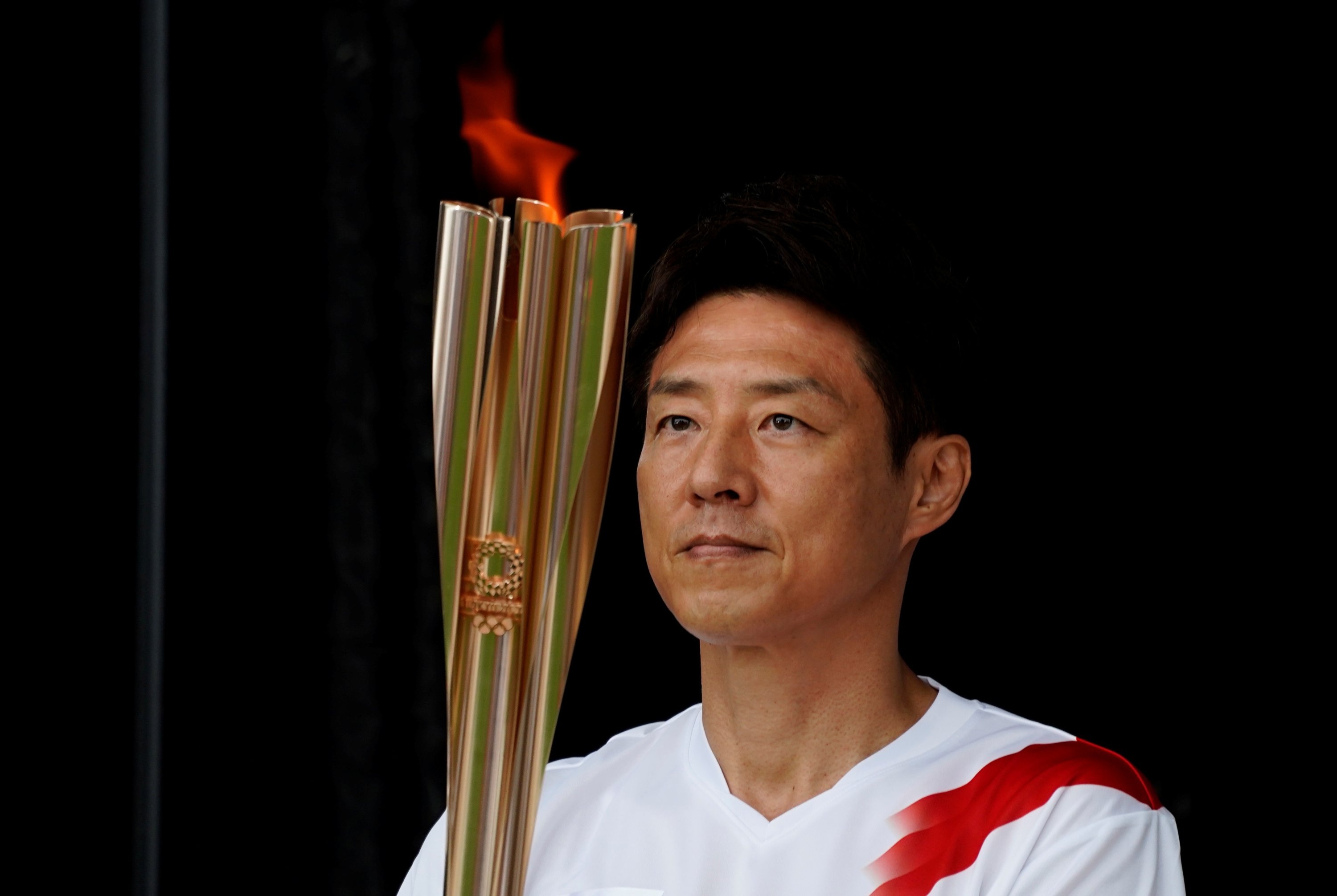 Olympic Flame: Shuzo Matsuoka, Tokyo's first torchbearer, Tokyo 2020 Olympic torch relay celebration. 3000x2020 HD Wallpaper.