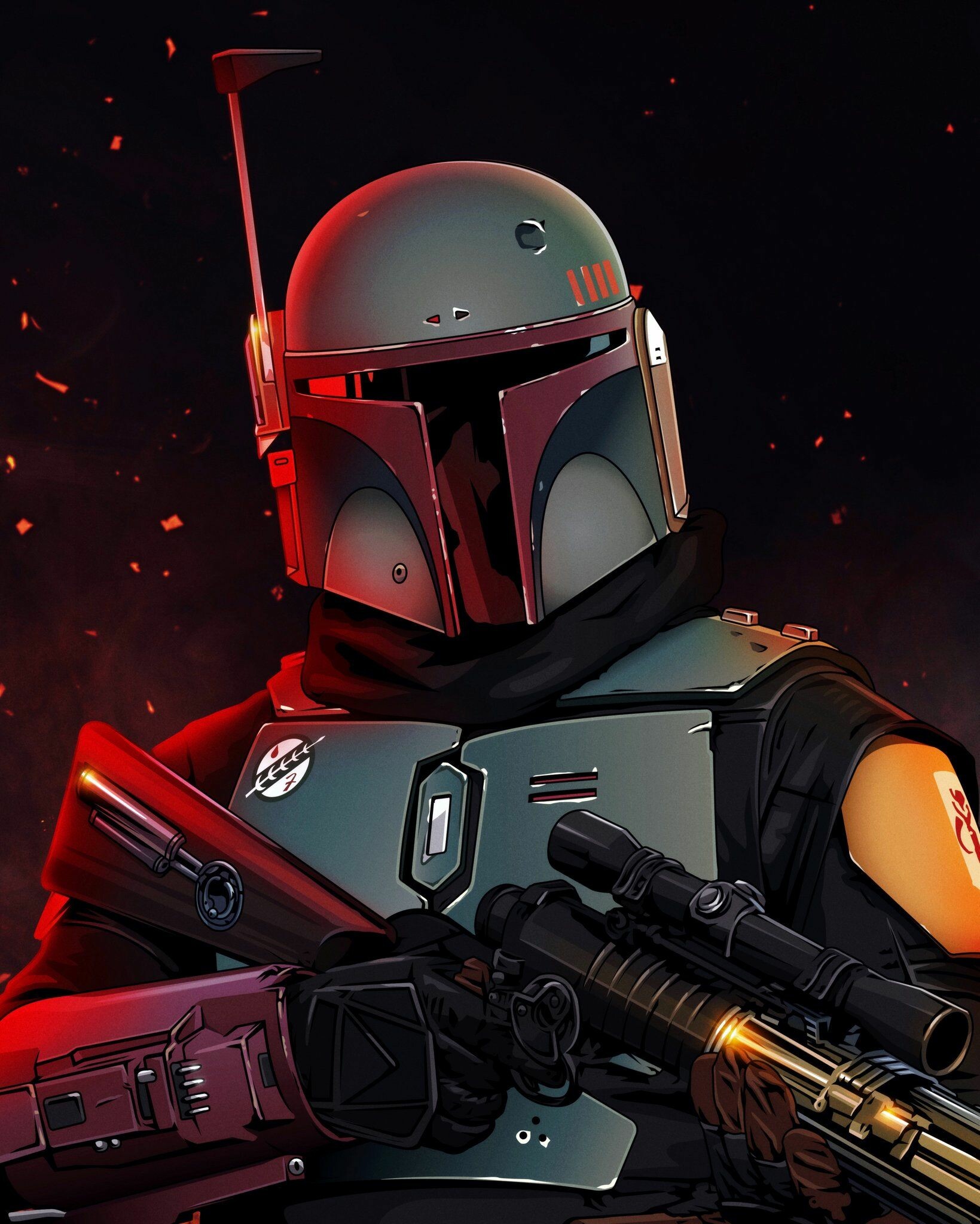 The Book of Boba Fett: A faceless, quiet, mysterious bounty hunter, Star Wars. 1640x2050 HD Background.