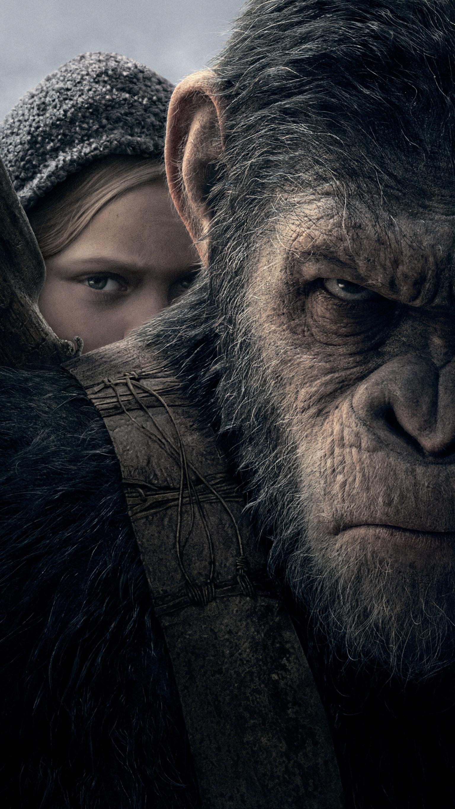 War for the Planet of the Apes, Movies, Wallpapers, Backgrounds, 1540x2740 HD Handy