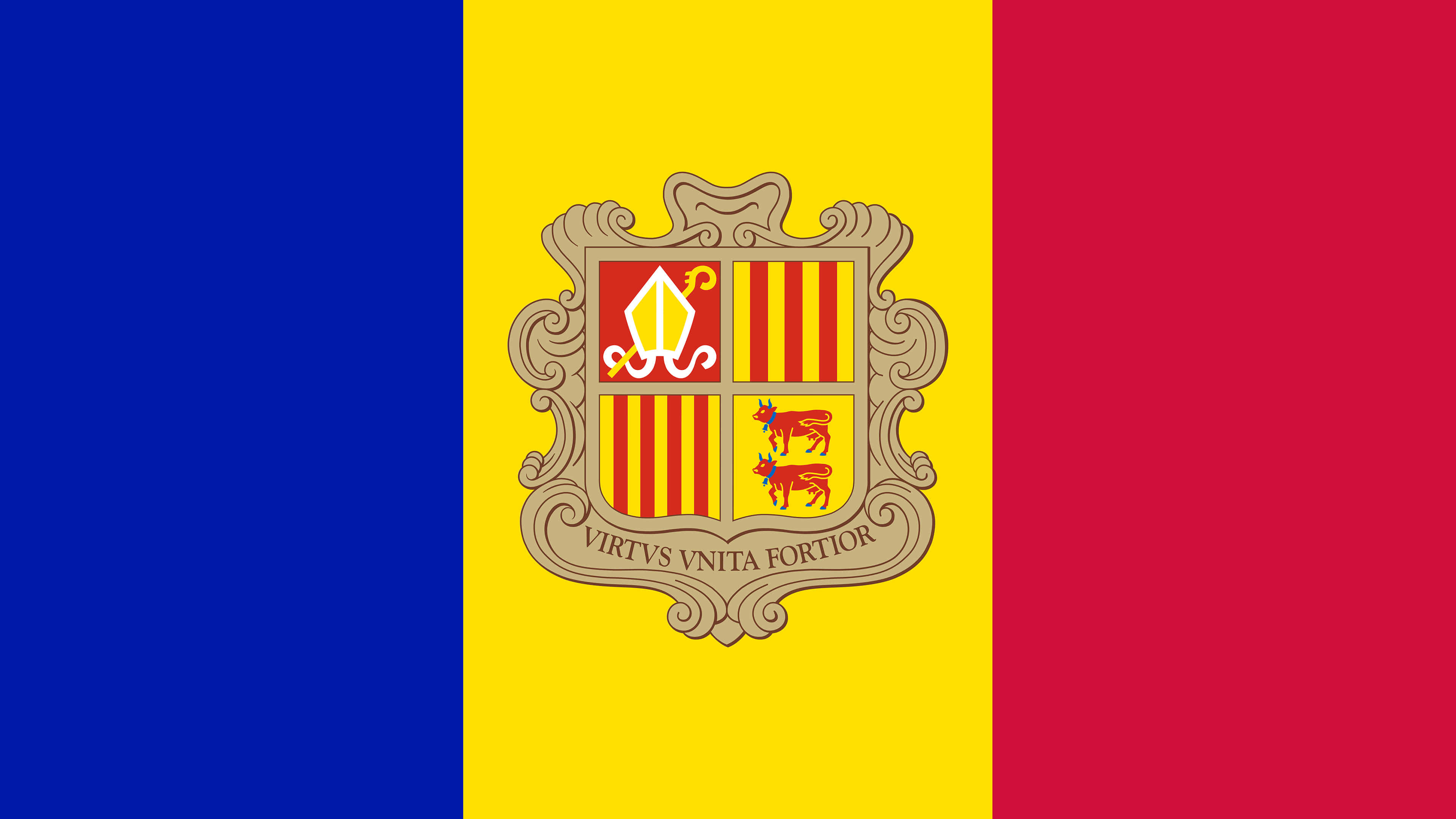 Andorra flag, UHD 4K wallpaper, National pride, High-quality image, 3840x2160 4K Desktop
