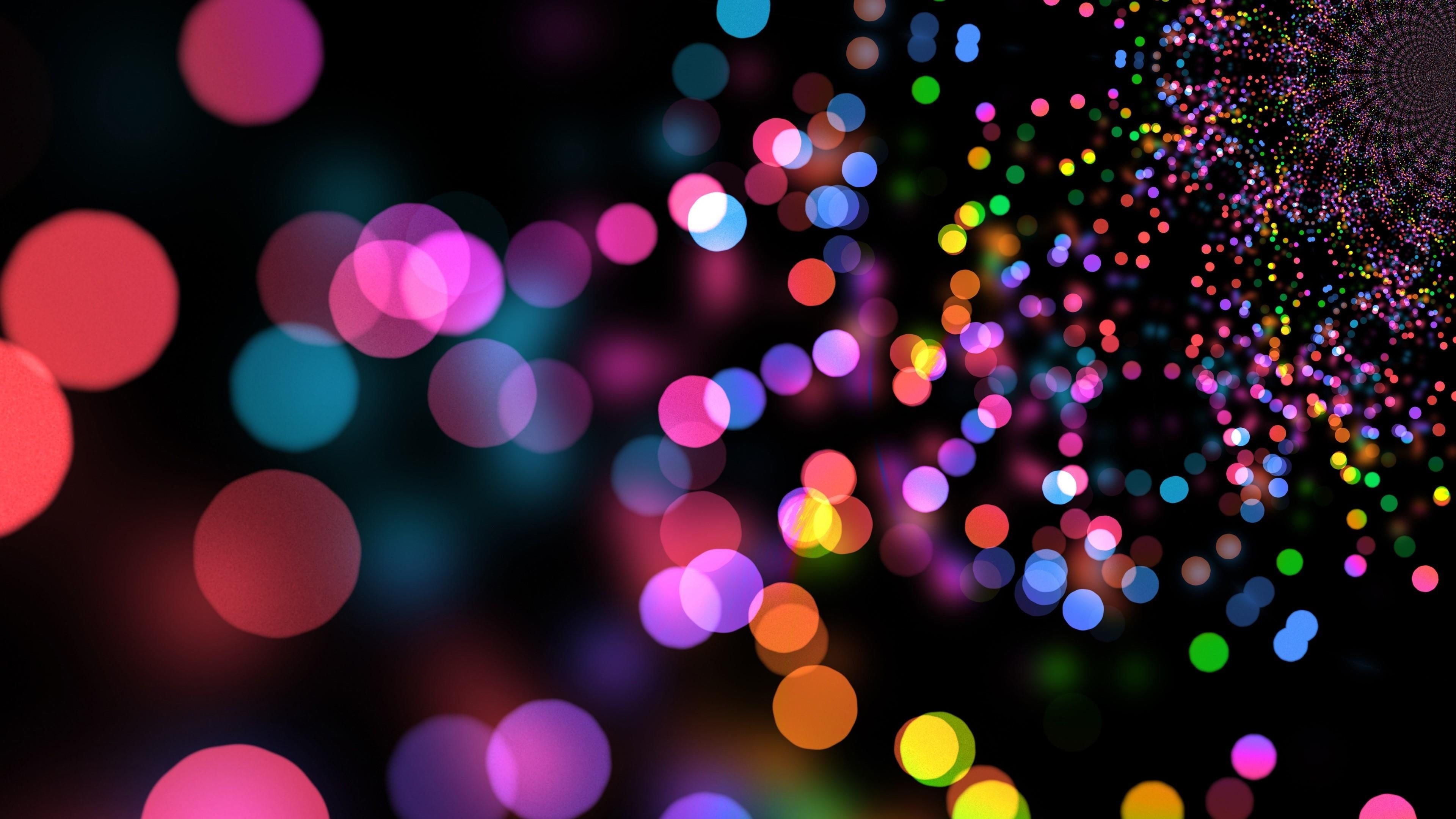 Bokeh lights, Abstract art, Colors, Wallpaper HD, 3840x2160 4K Desktop