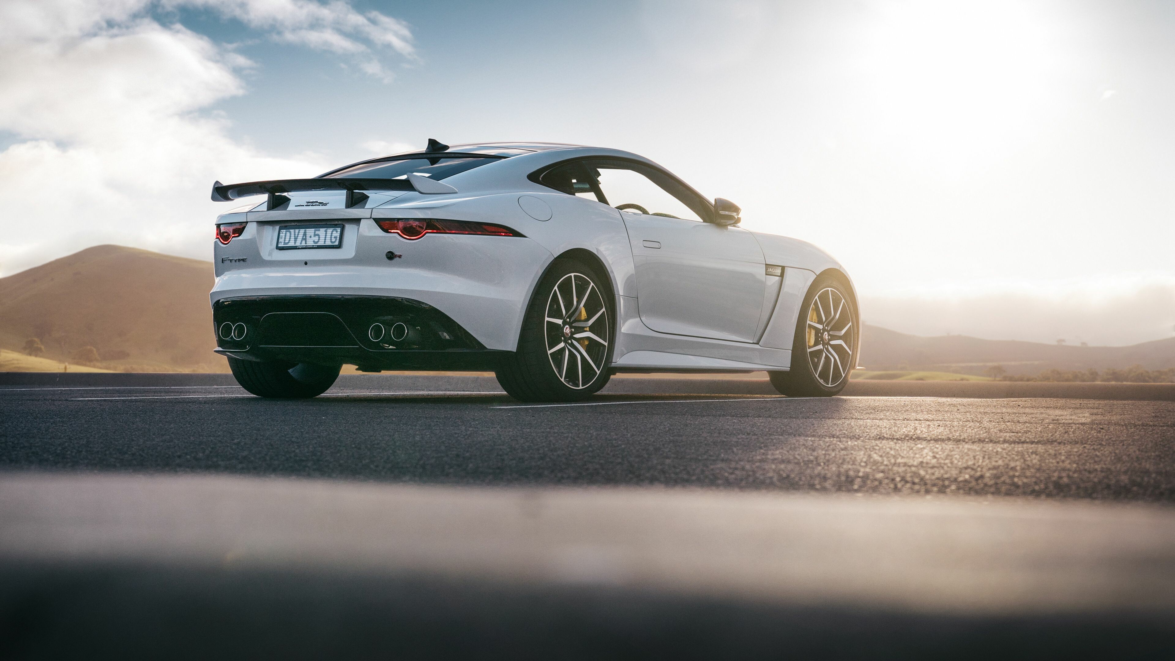 Jaguar Cars: F-Type, A series of two-door, two-seater grand tourers manufactured by British luxury car manufacturer. 3840x2160 4K Background.