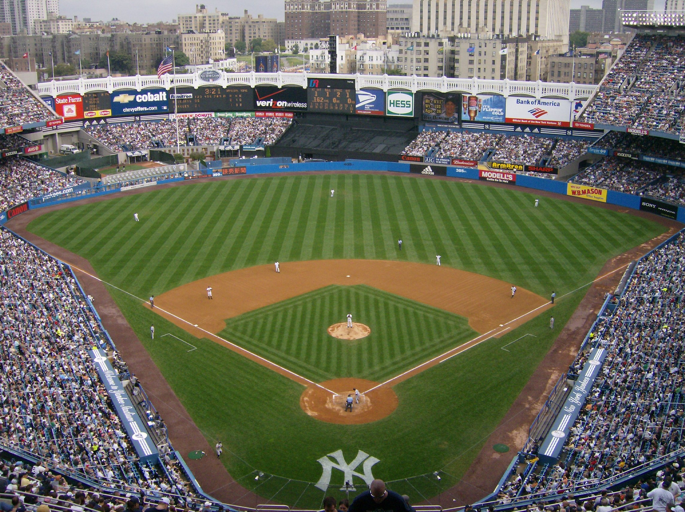 Yankee Stadium spirit, 1996 celebration, Baseball jubilee, The Bronx community, Historic sports festivity, 2290x1720 HD Desktop