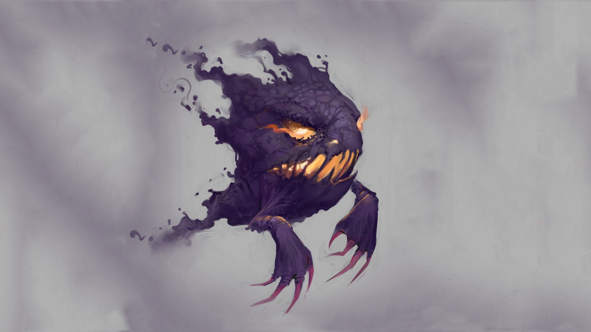 Ghost Pokemon: Gengar, A very mischievous, and at times, malicious species, The master of stealth. 1920x1080 Full HD Wallpaper.
