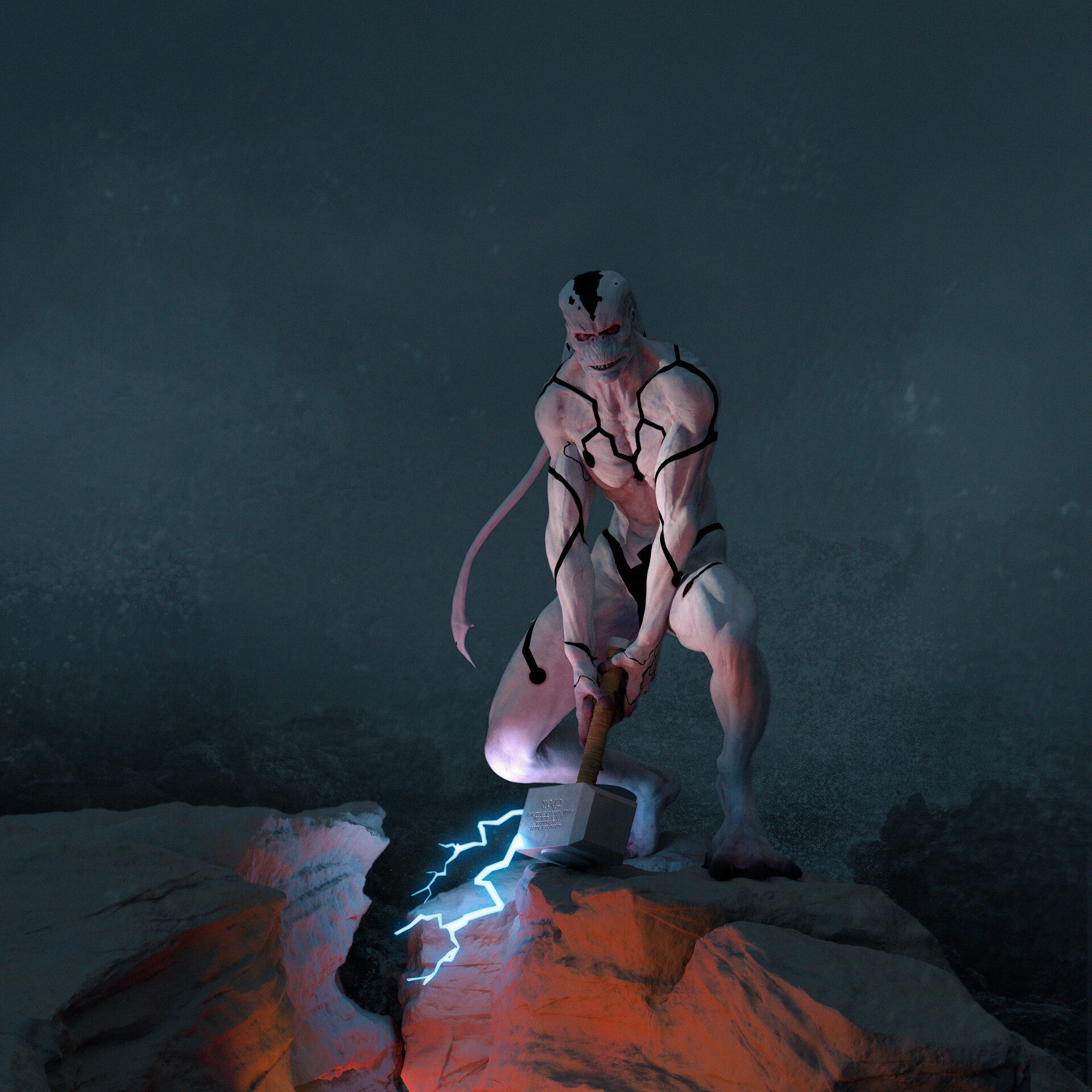 Gorr the God Butcher: A galactic killer who seeks the extinction of the gods. 1920x1920 HD Background.
