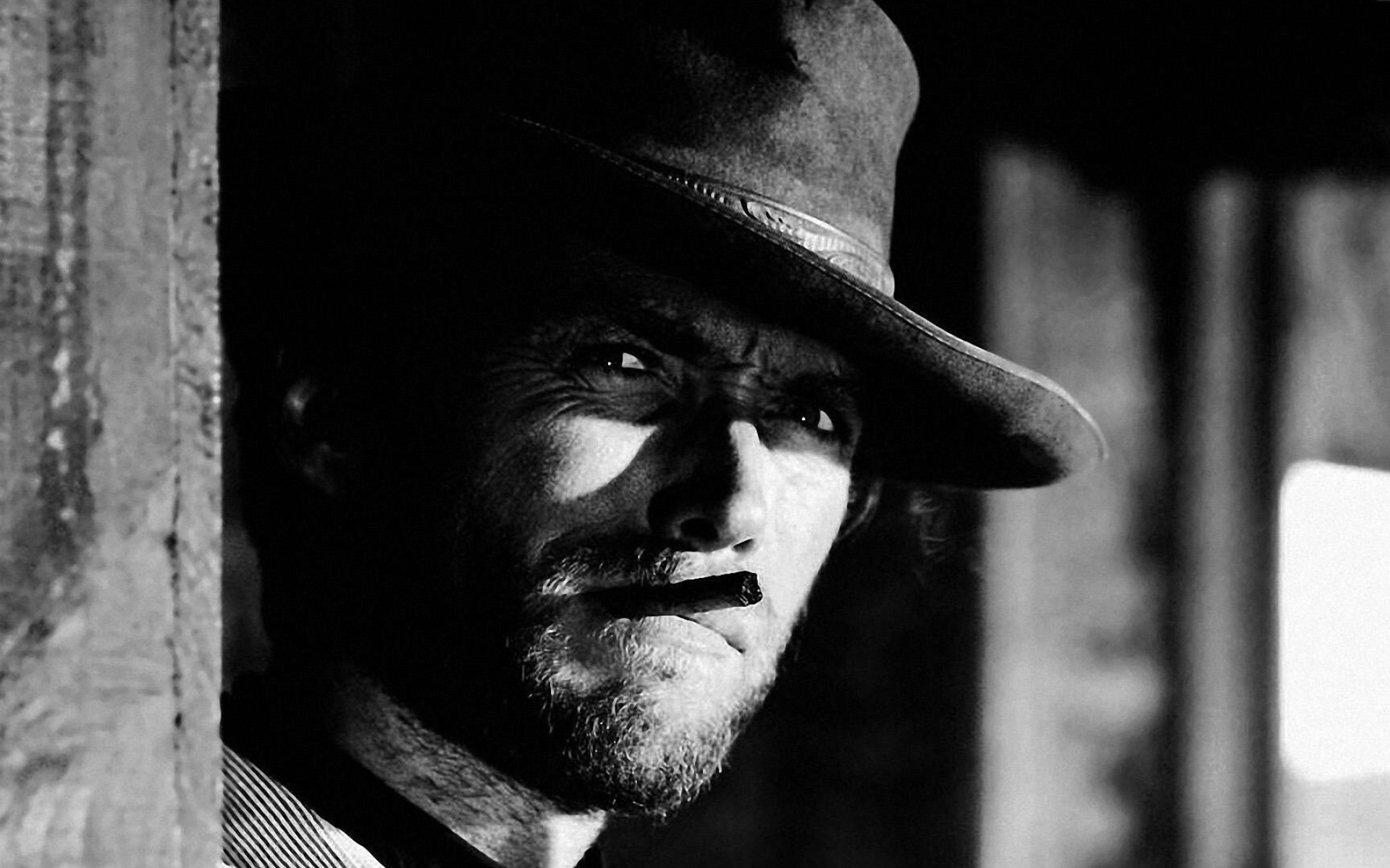 Clint Eastwood: Monochromatic, Legendary Role Of Cowboy Joe, Bounty Hunter. 1920x1200 HD Background.