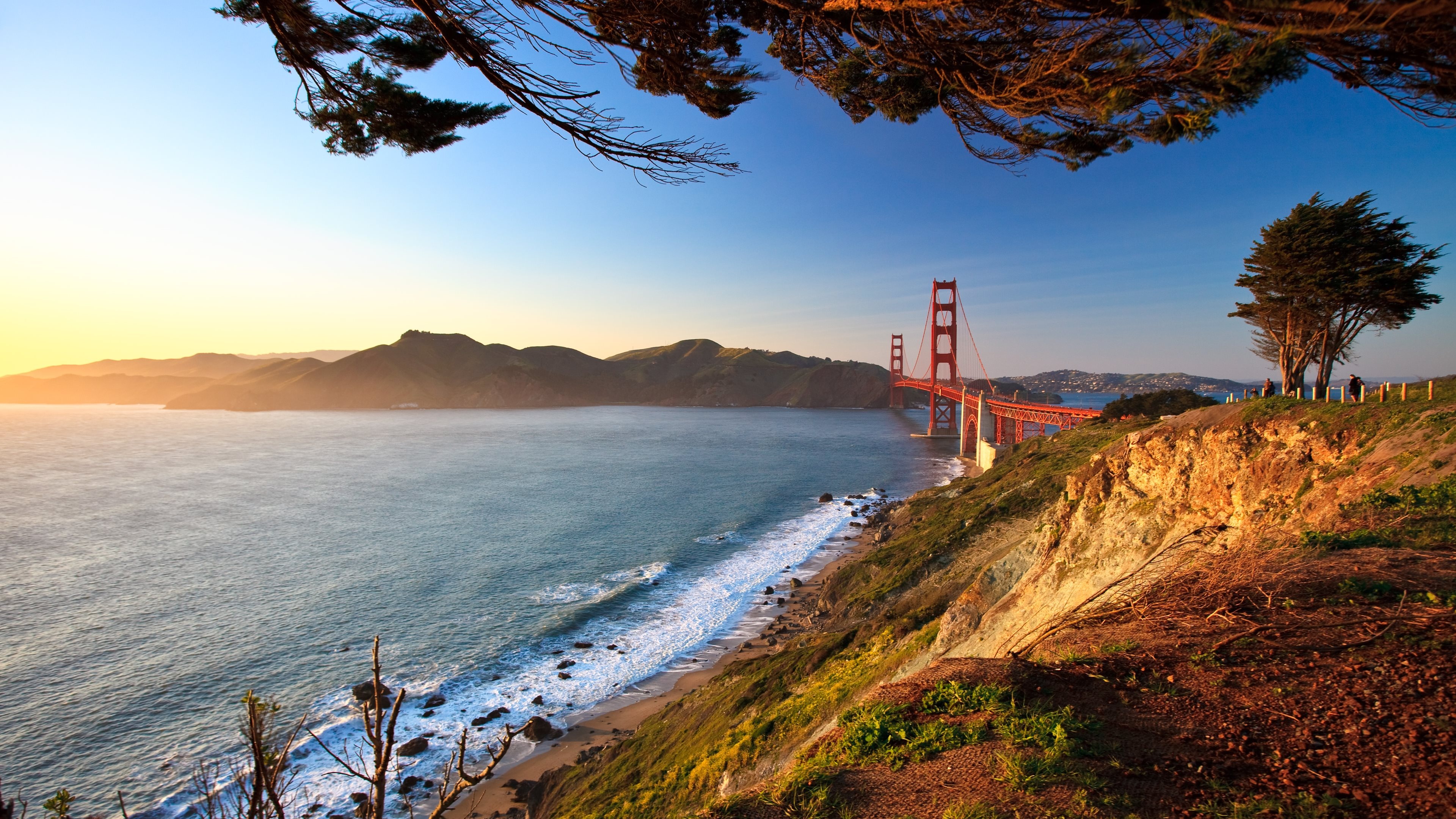 Pacific Ocean, Golden Gate Bridge, San Francisco Bay, Travels, 3840x2160 4K Desktop