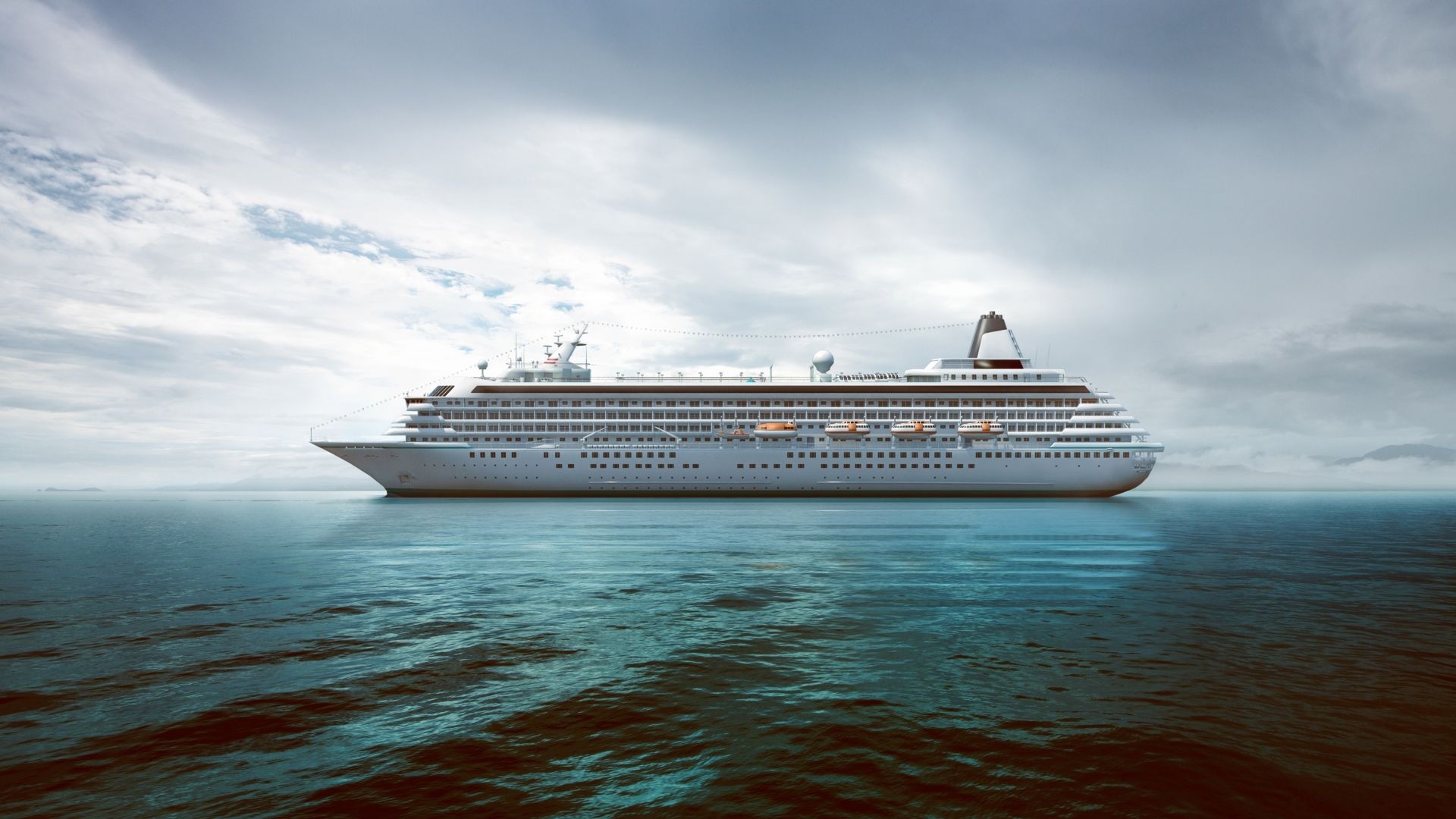 Cruise ship desktop wallpaper, Sea voyage backdrop, 4K image, Picture perfect, 1920x1080 Full HD Desktop