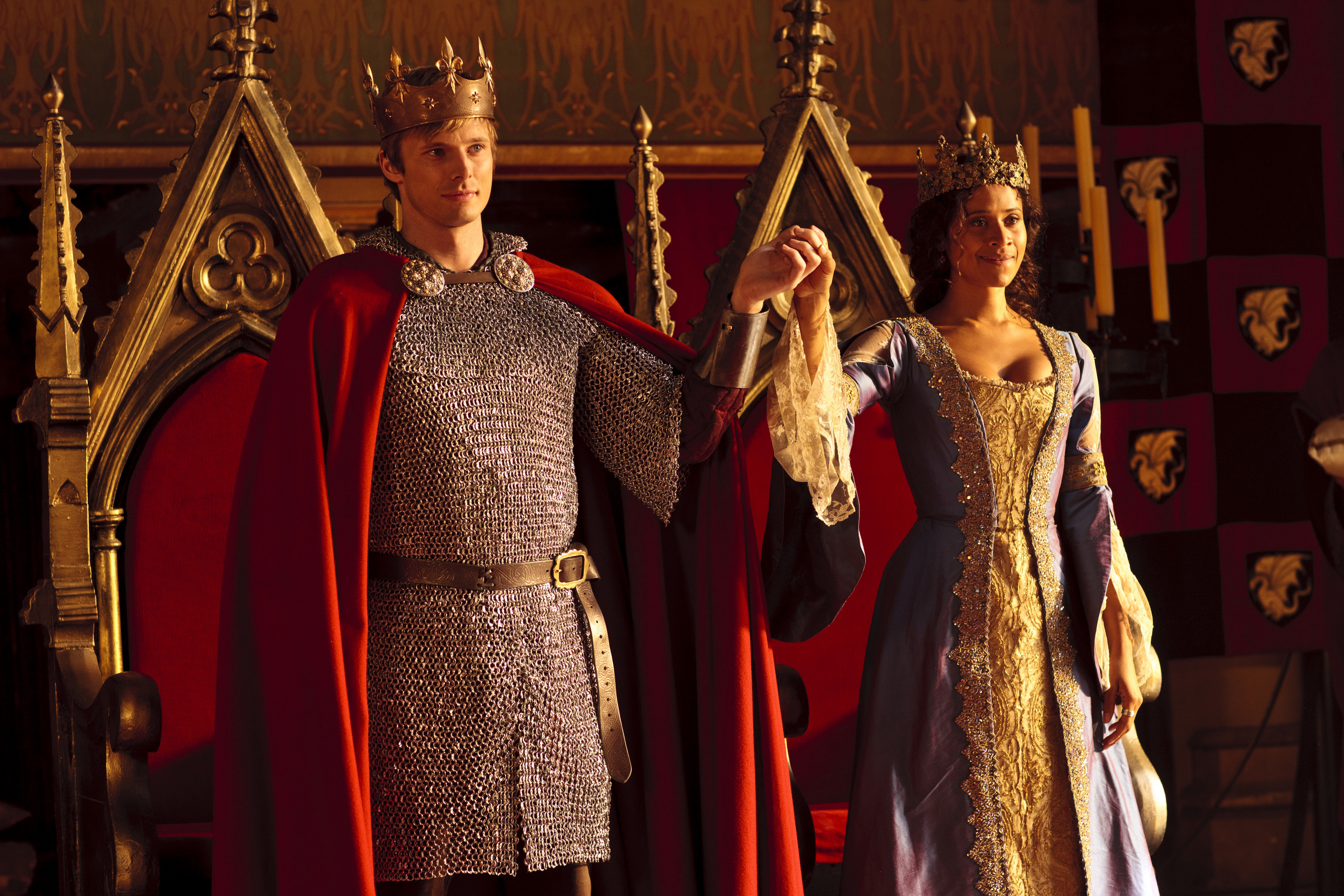 King Arthur and Queen Guinevere, Merlin on BBC, Royal love story, Historical drama, 2560x1710 HD Desktop