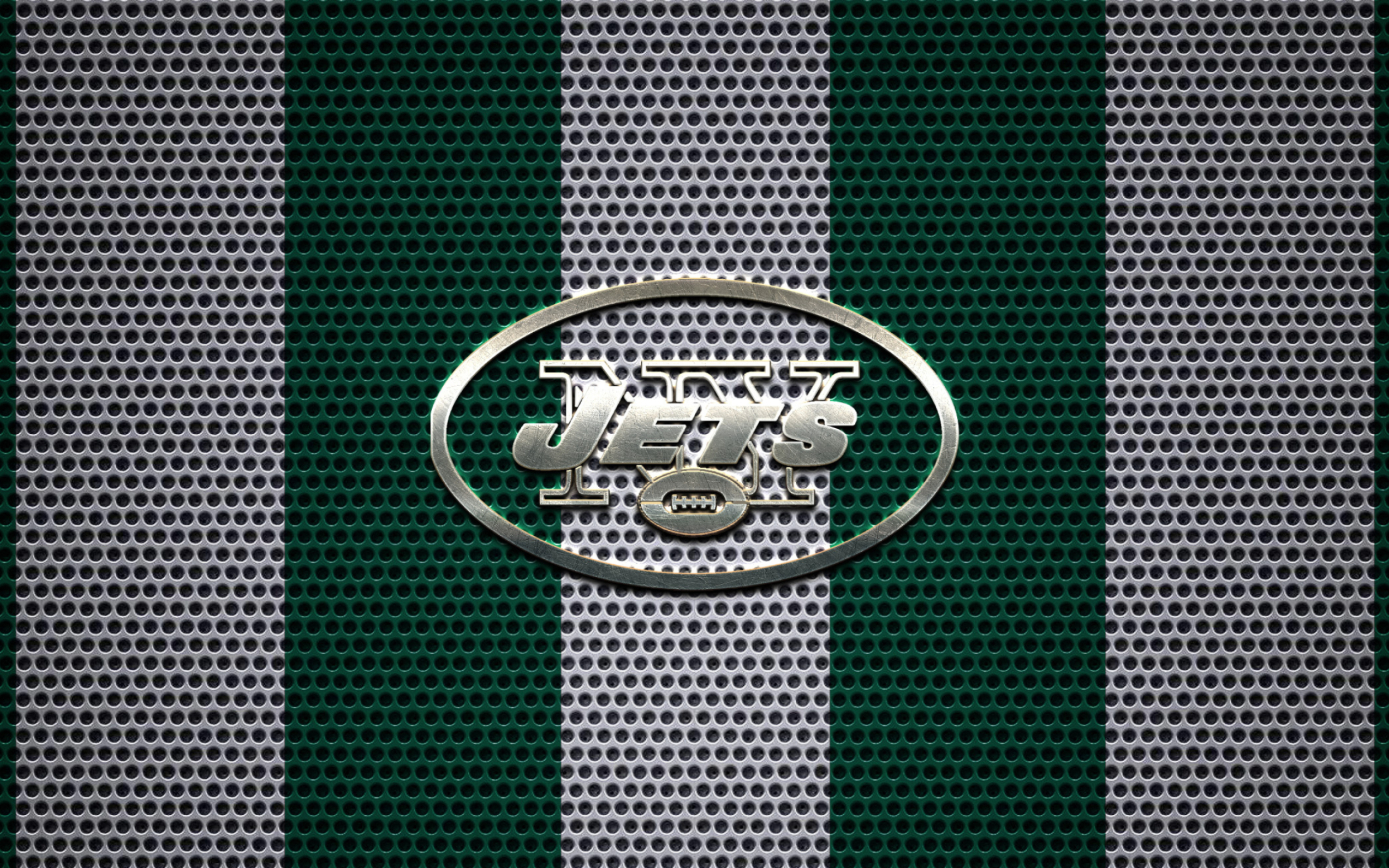 New York Jets, Logo design, American Football club, Metal emblem, 2880x1800 HD Desktop