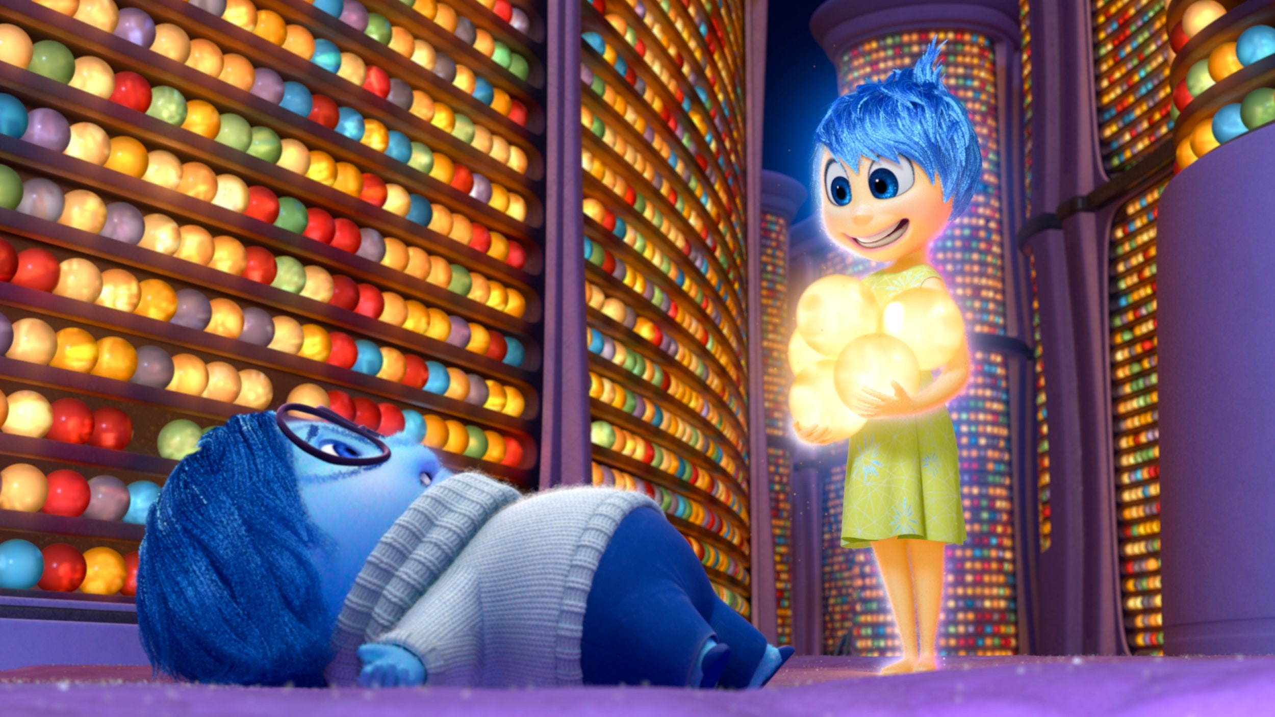 Inside Out animation, Pixar studio, Emotional rollercoaster, Brain's inner workings, 2500x1410 HD Desktop
