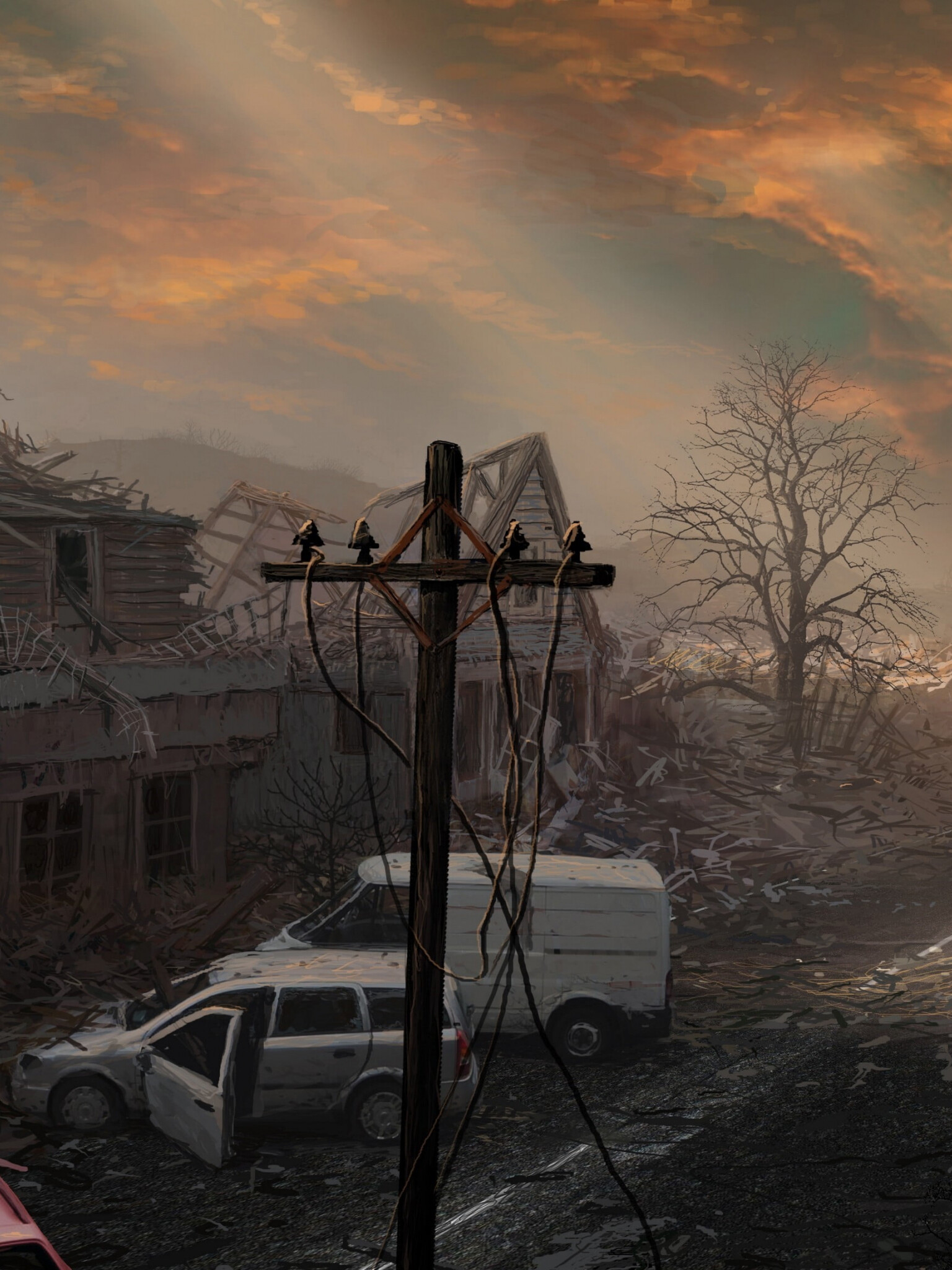 Ghost Town: The settlement that was abandoned as a result of a natural or human-made disaster. 1540x2050 HD Wallpaper.