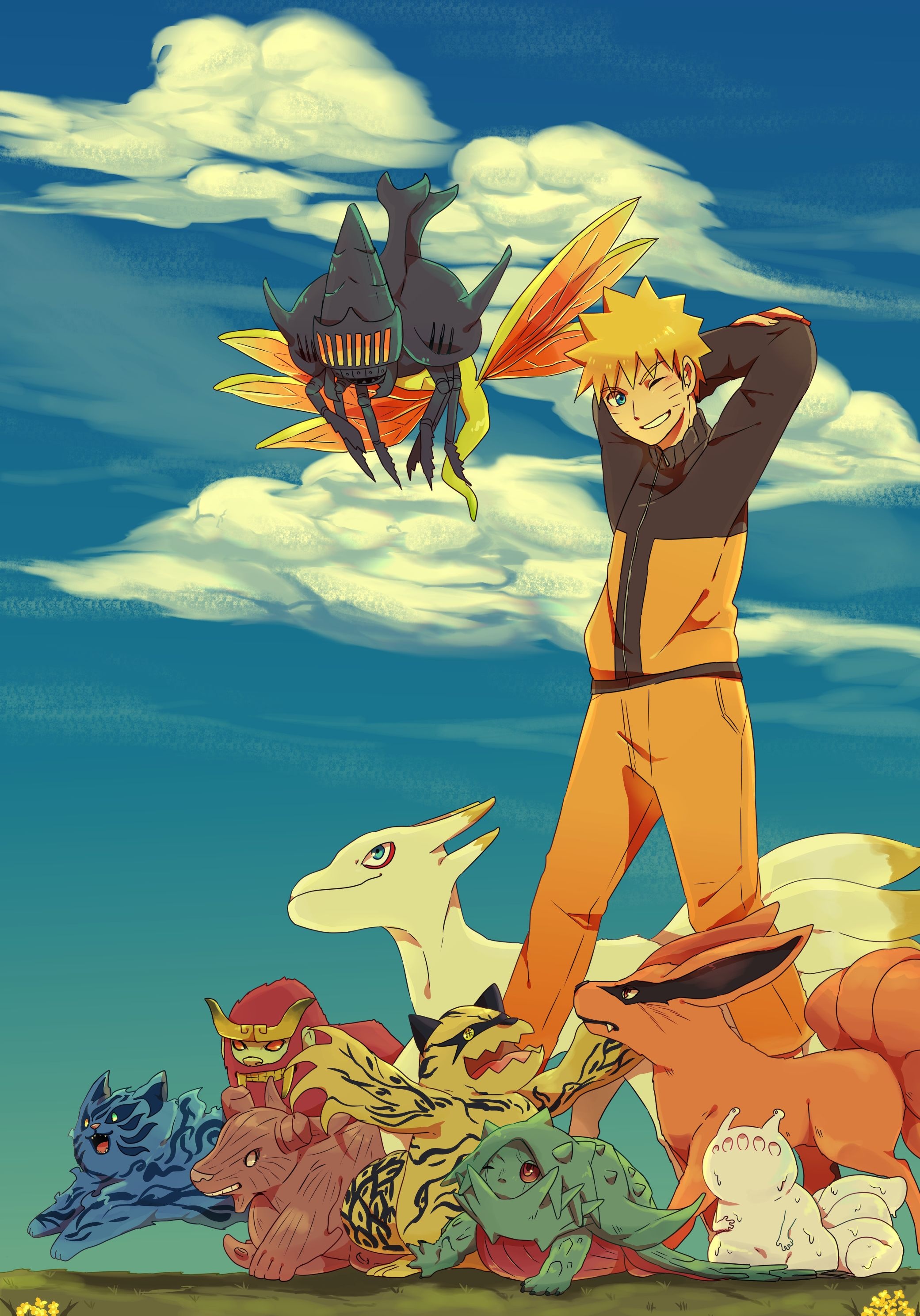 Tailed Beasts, Naruto anime, Naruto uzumaki, 2090x2980 HD Handy