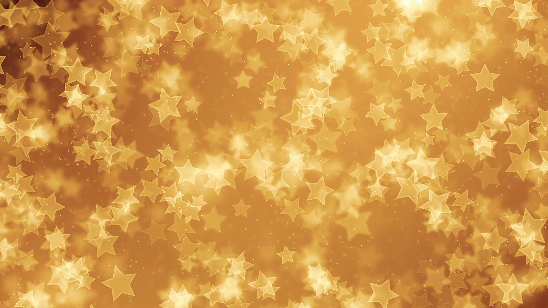 Gold Star: The out of focus or bokeh view of colorful holiday lights, Christmas tree decor. 1920x1080 Full HD Background.