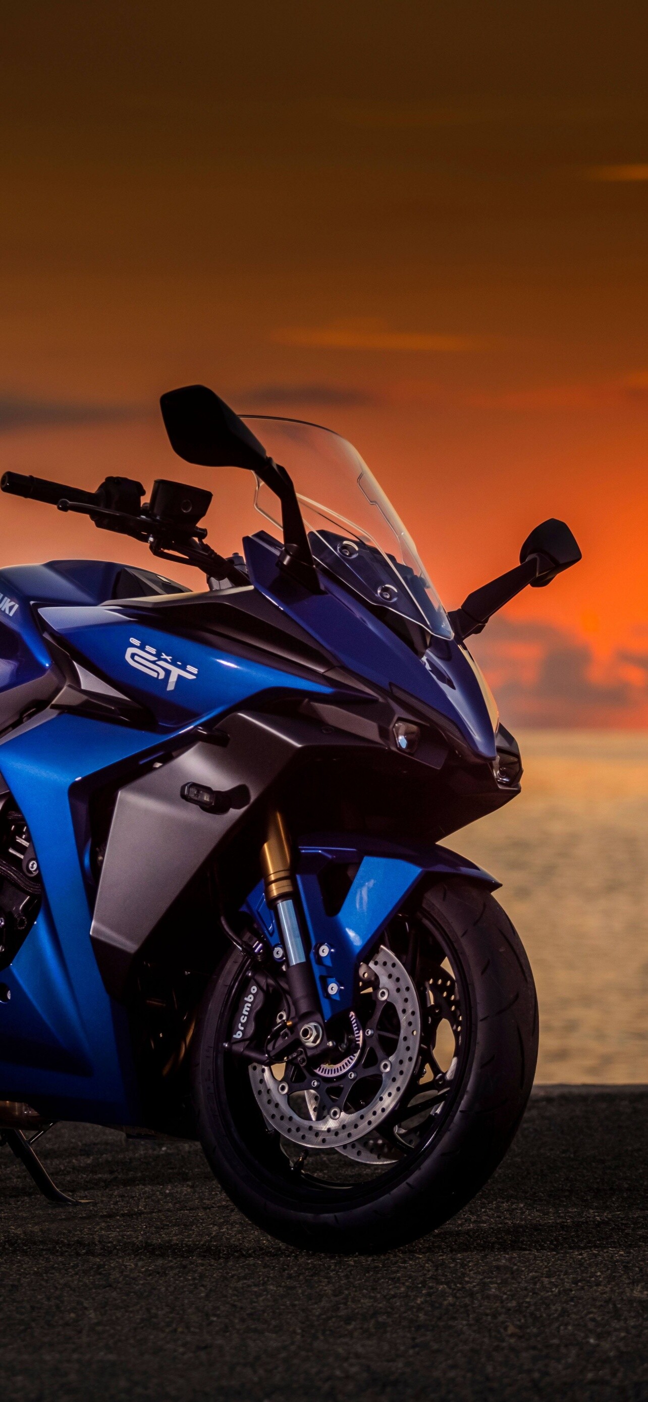 Suzuki GSX-S1000GT, Sports bike excellence, Exhilarating sunrise ride, Power and performance, 1290x2780 HD Phone